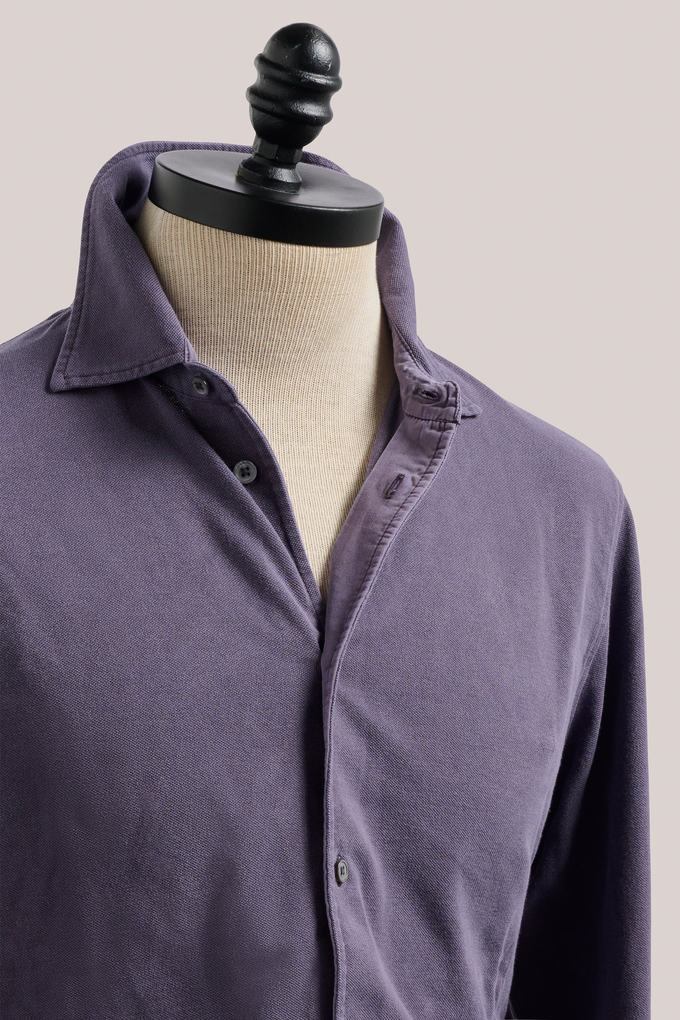 Noosa Long Sleeved Pique Cotton Shirt - Plum