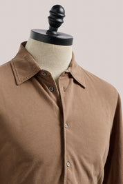 Noosa Long Sleeved Pique Cotton Shirt- Camel