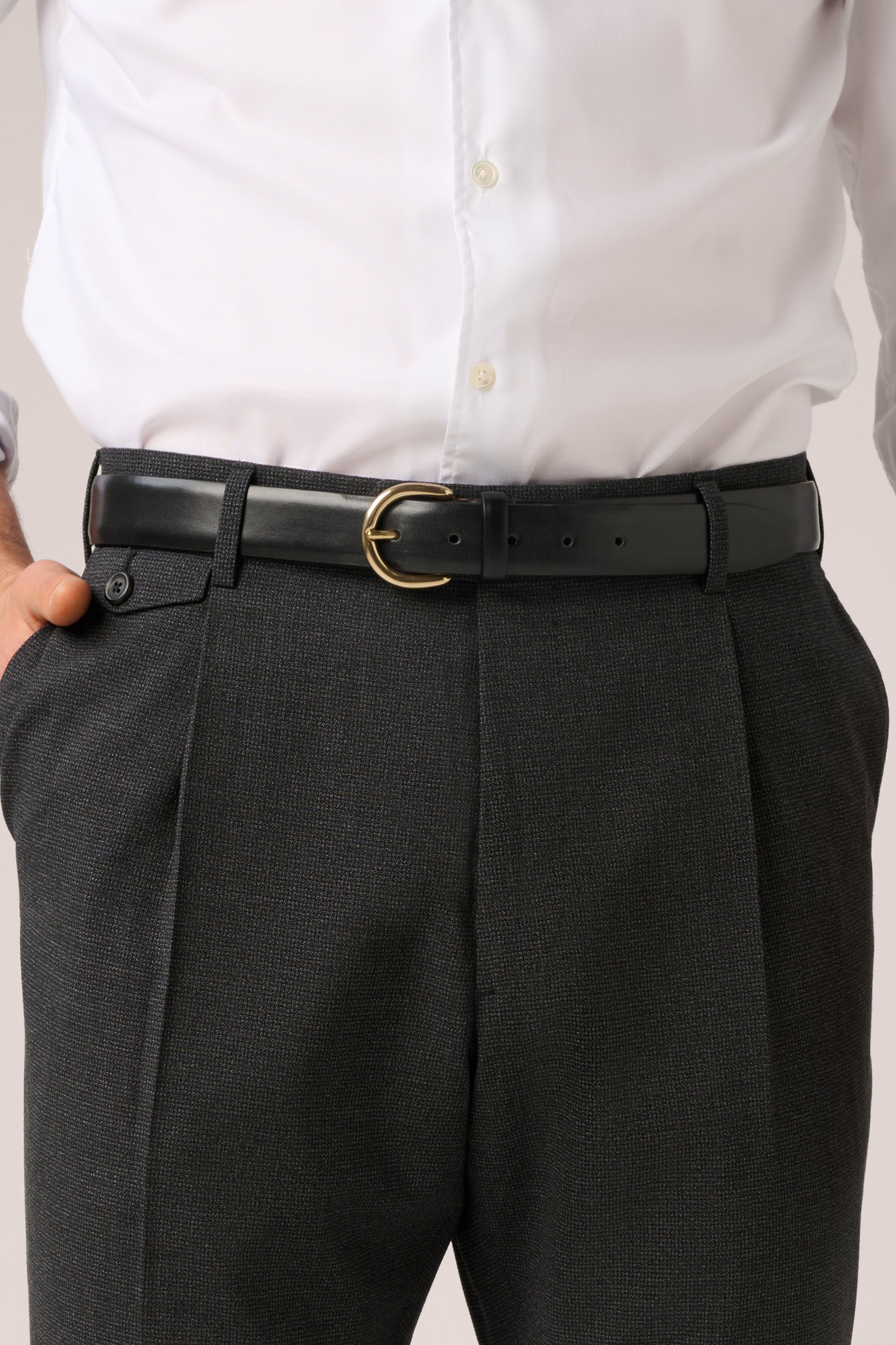 Hopsack Trouser - Italian Wool - Charcoal Grey