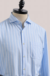 Fenner Essential Oxford Shirt - Sky/White Wide Stripe