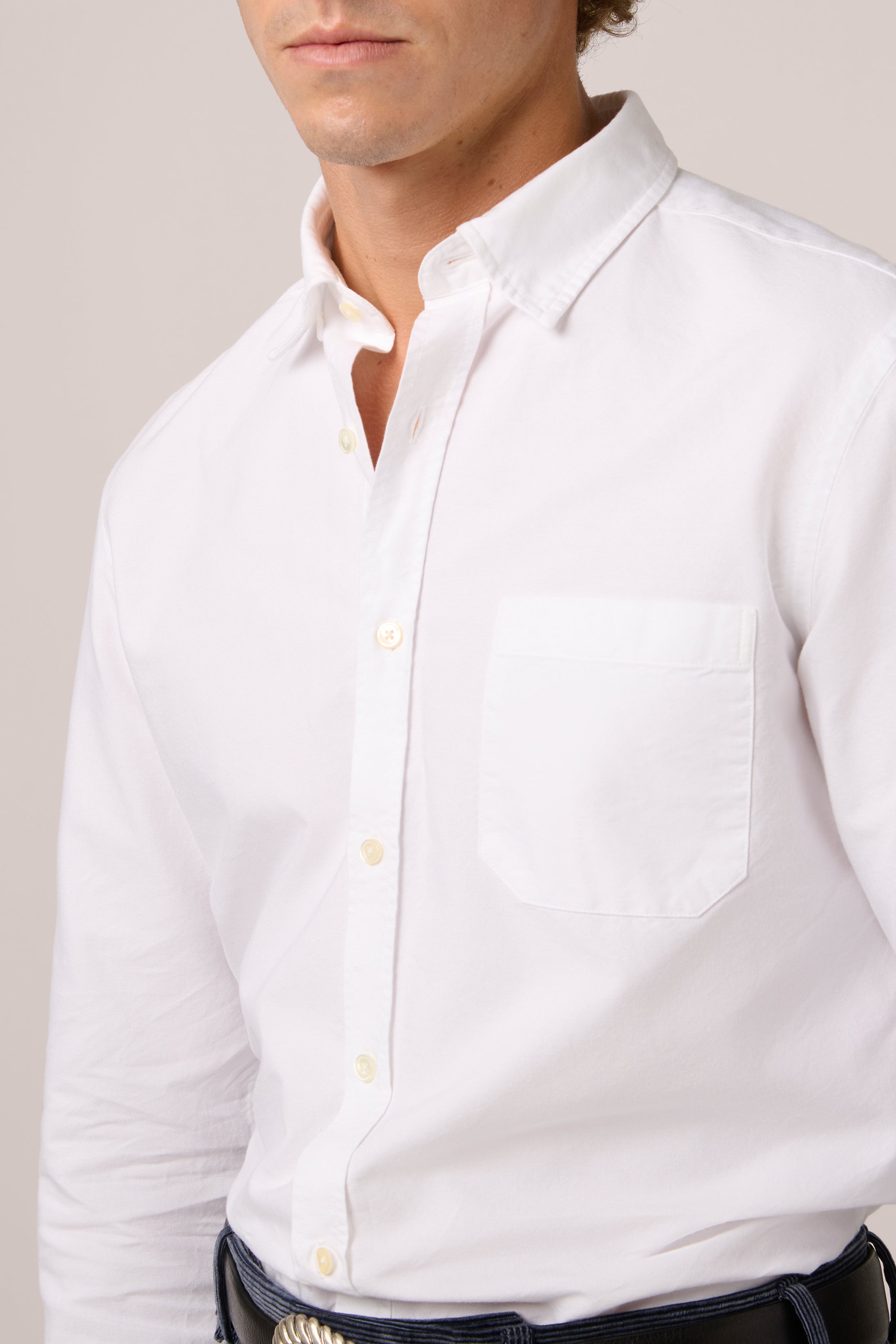 Oxford Shirt - Garment-Dyed Cotton - White
