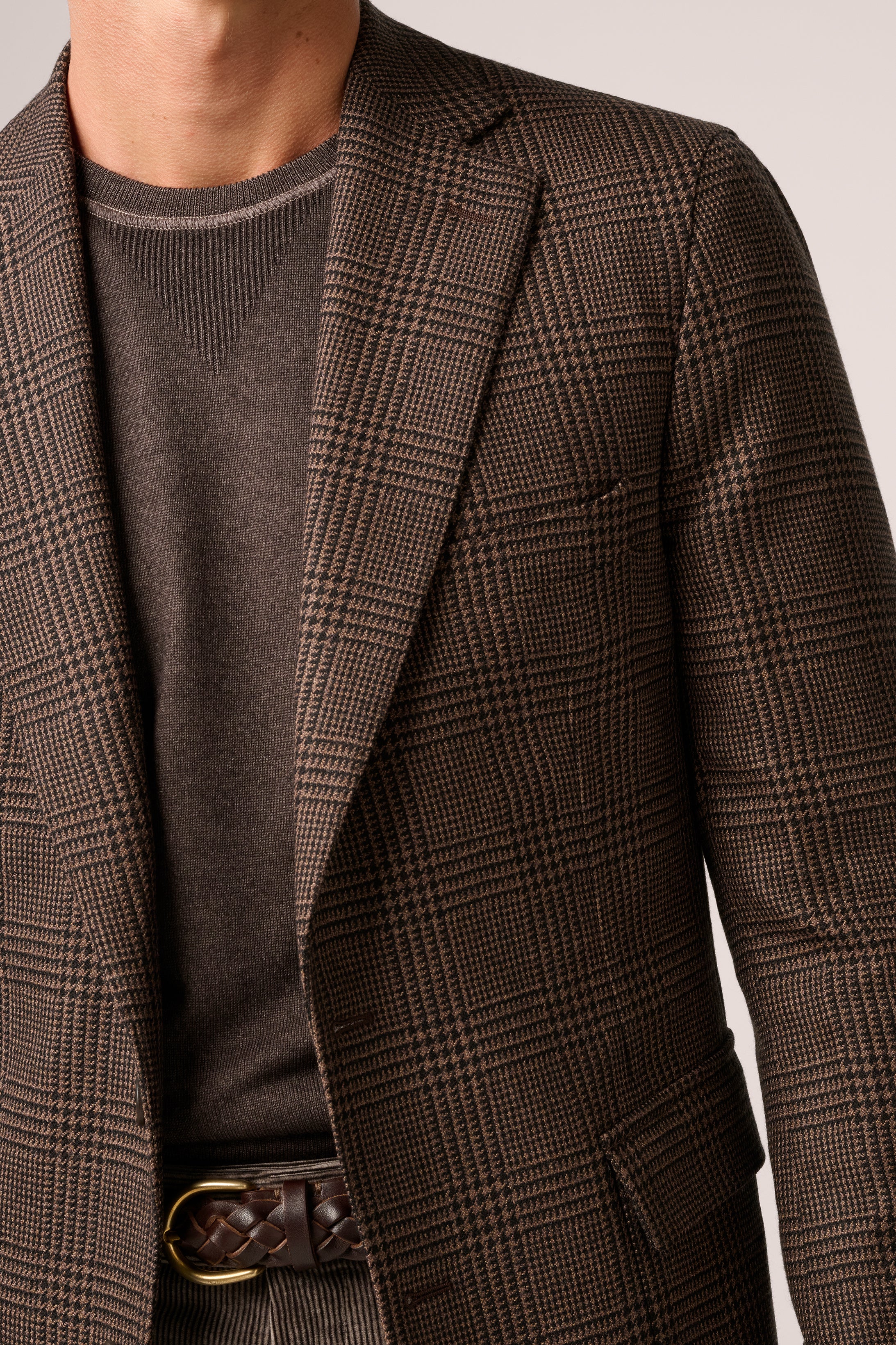 Apollo Blazer - Wool and Cashmere - Brown Prince of Wales