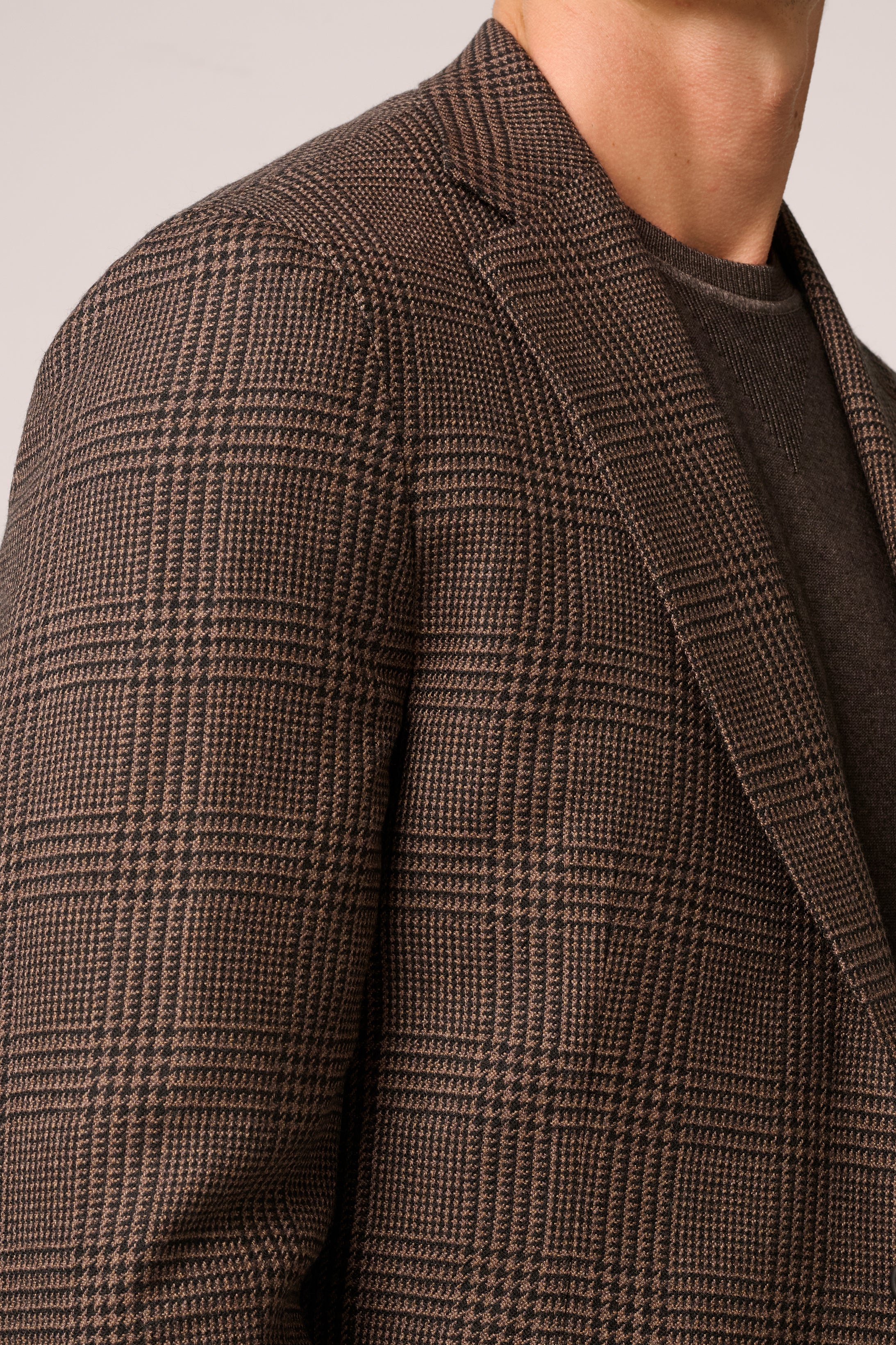 Apollo Blazer - Wool and Cashmere - Brown Prince of Wales