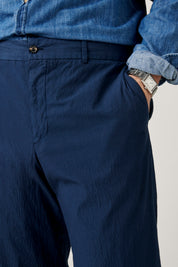 Paperweight Seersucker Drawstring Trouser - Blue