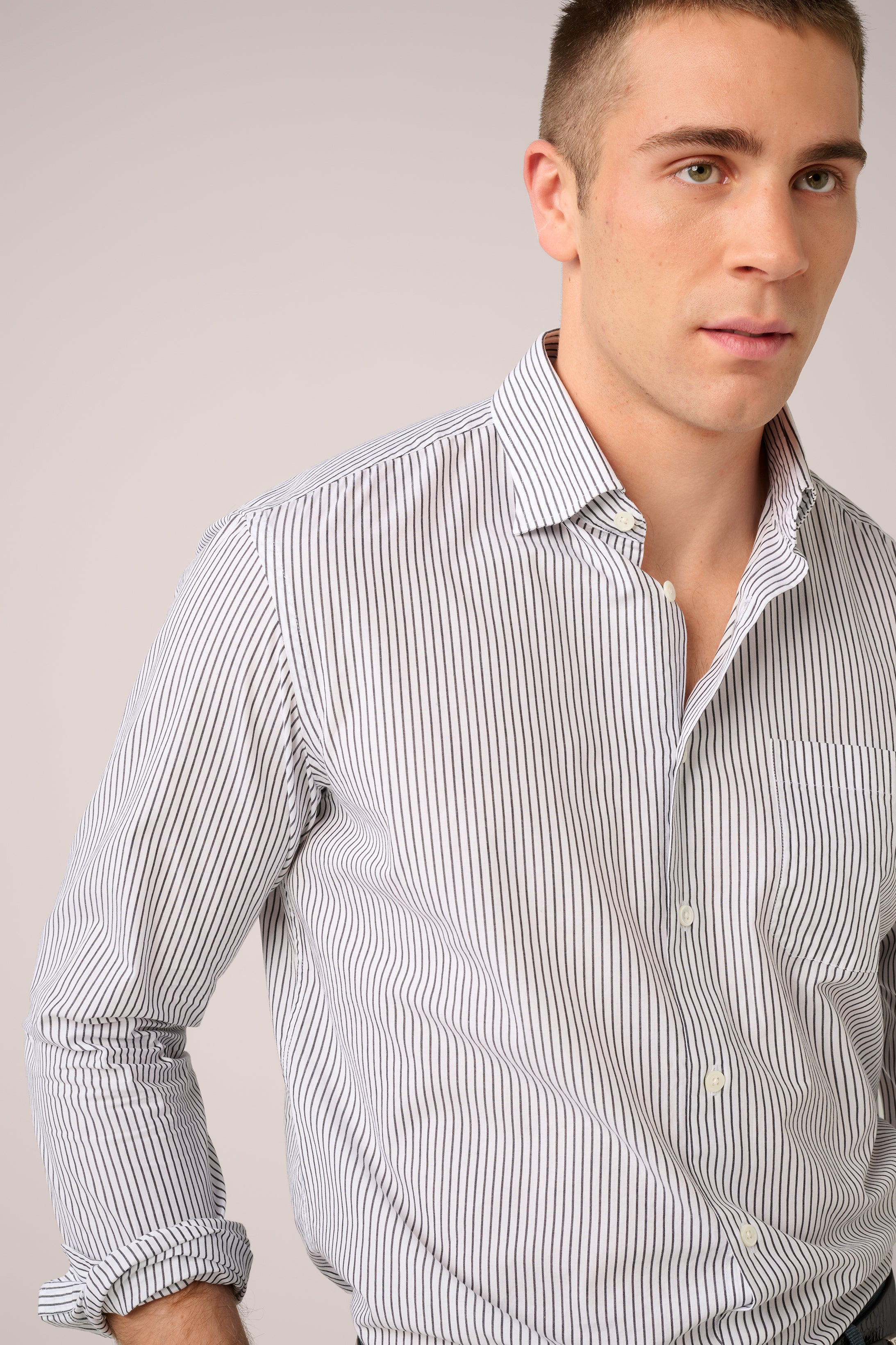Poplin Striped Shirt - Black/White
