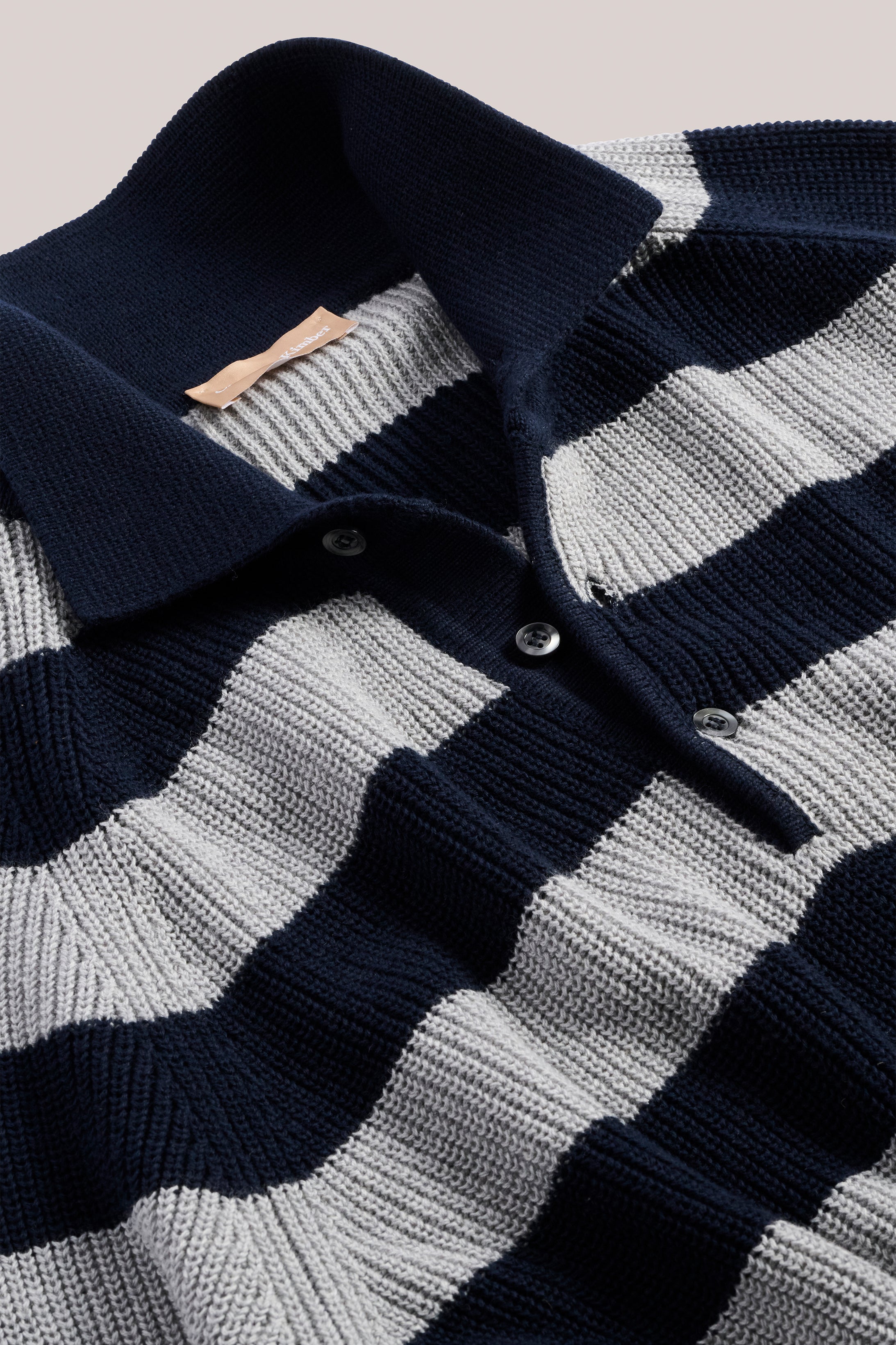 Raglan Polo Stripes - Navy and Grey