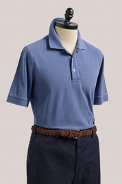 Rosebud Short Sleeved Polo - Garment-Dyed Twilight