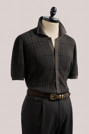 Riviera Short Sleeved Knit Polo - Prince of Wales