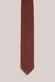 Knitted Tie - Wool - Rust