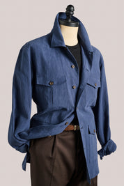 Clifton Linen Overshirt  - Dusty Blue - Last 3 - Large and XL