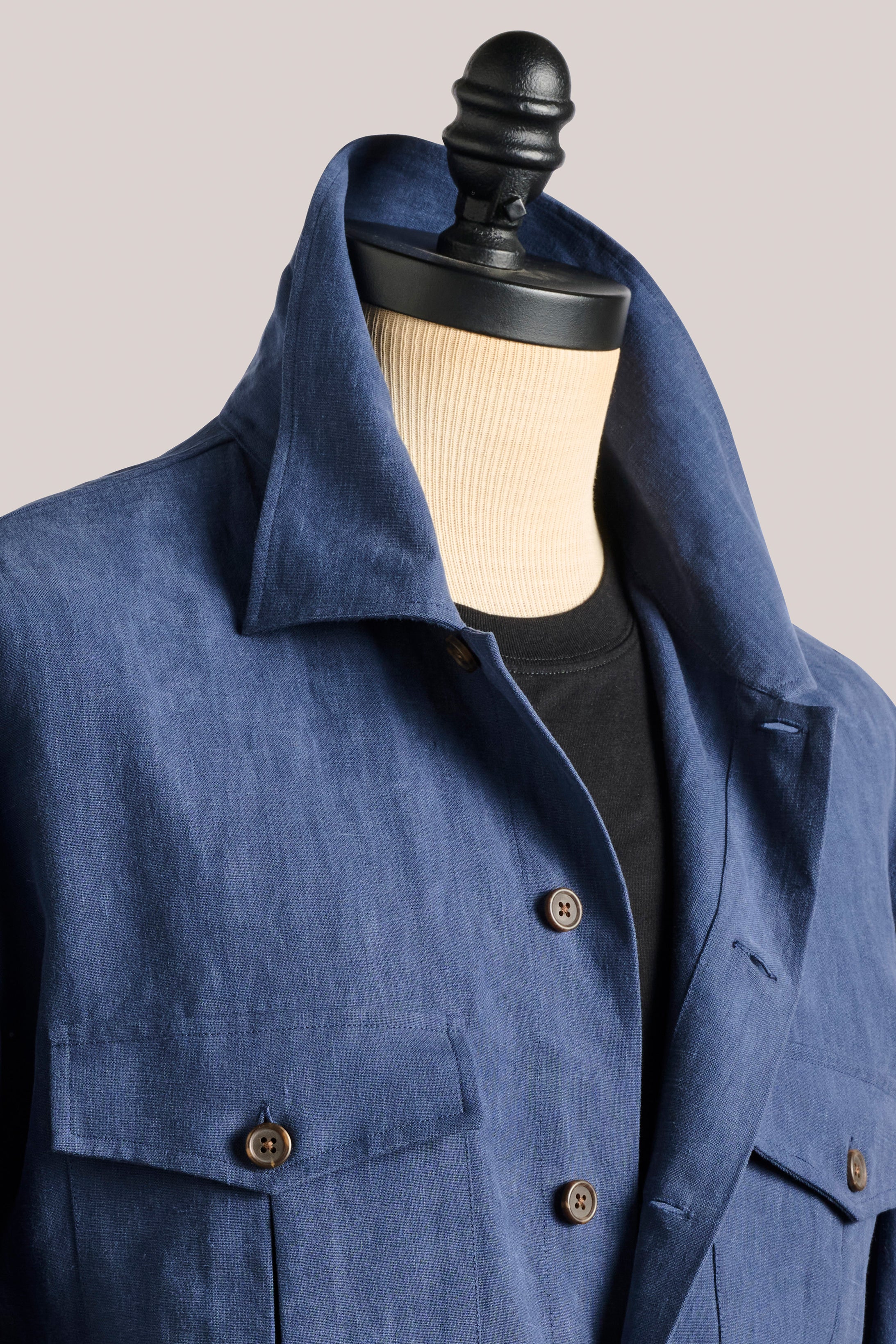 Clifton Linen Overshirt  - Dusty Blue - Last 3 - Large and XL
