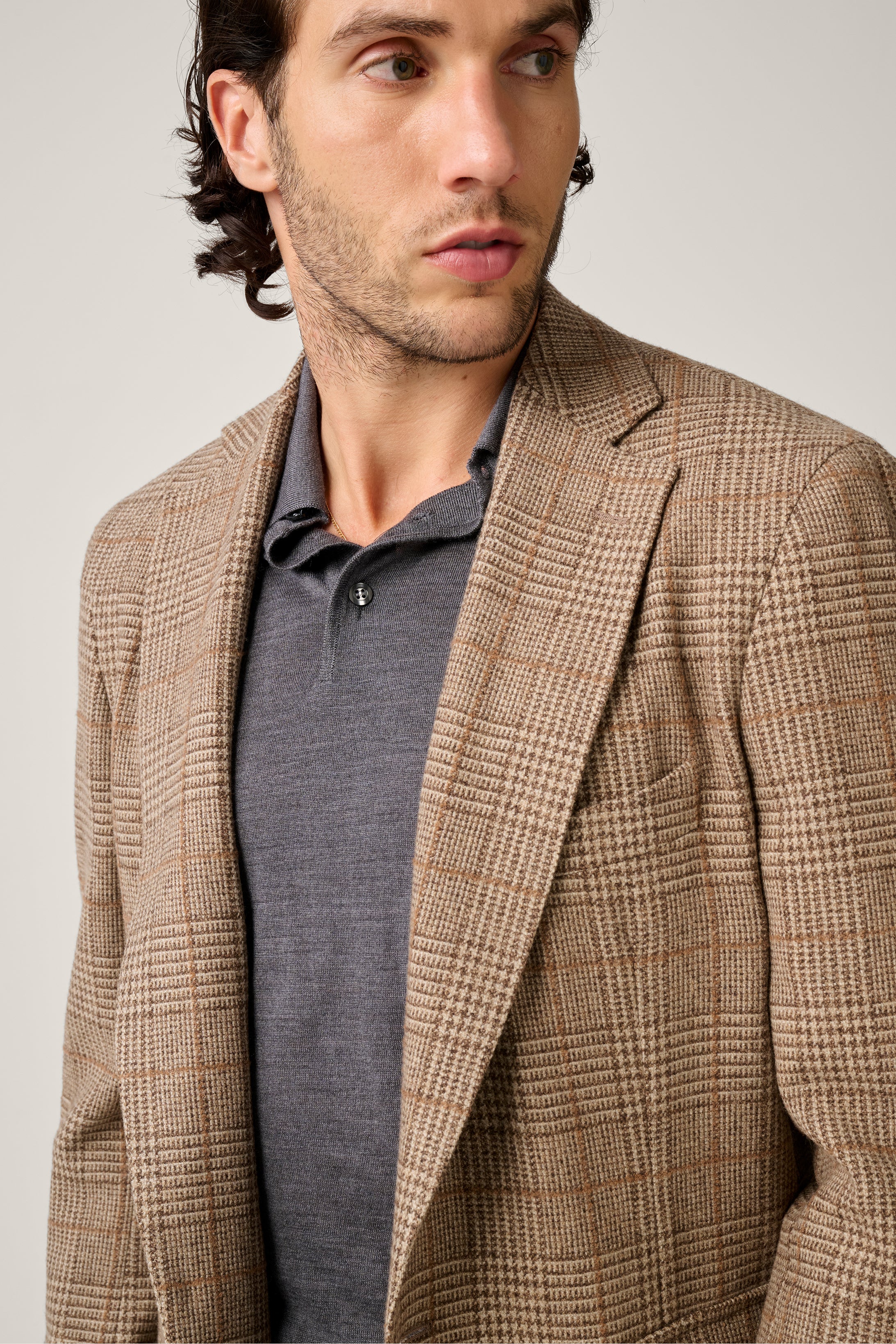Architects Unstructured Blazer -  Wool & Cashmere - Sand Prince of Wales