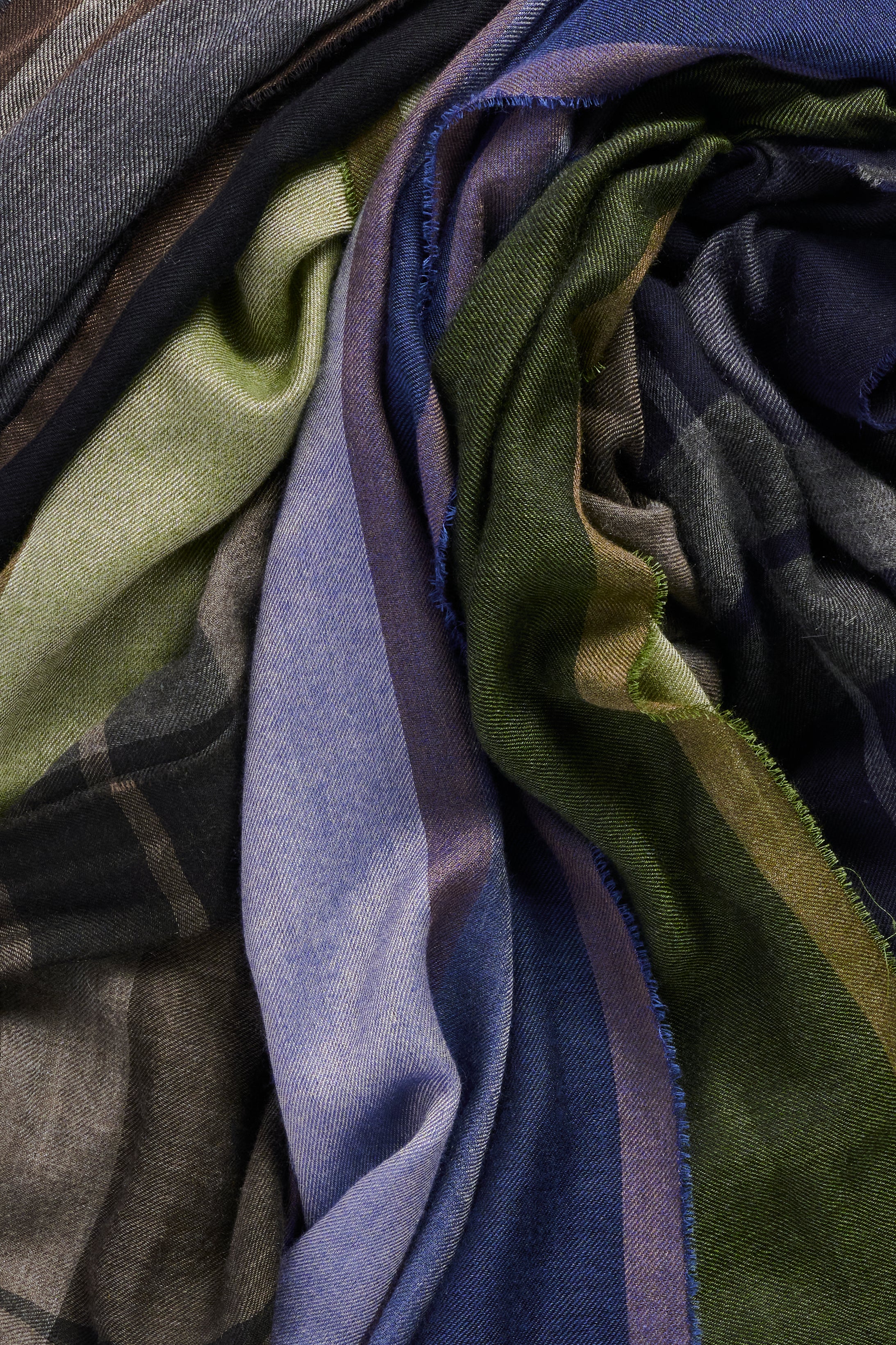 Scarf - Cashmere & Silk - Brown/Grey/Black Stripe