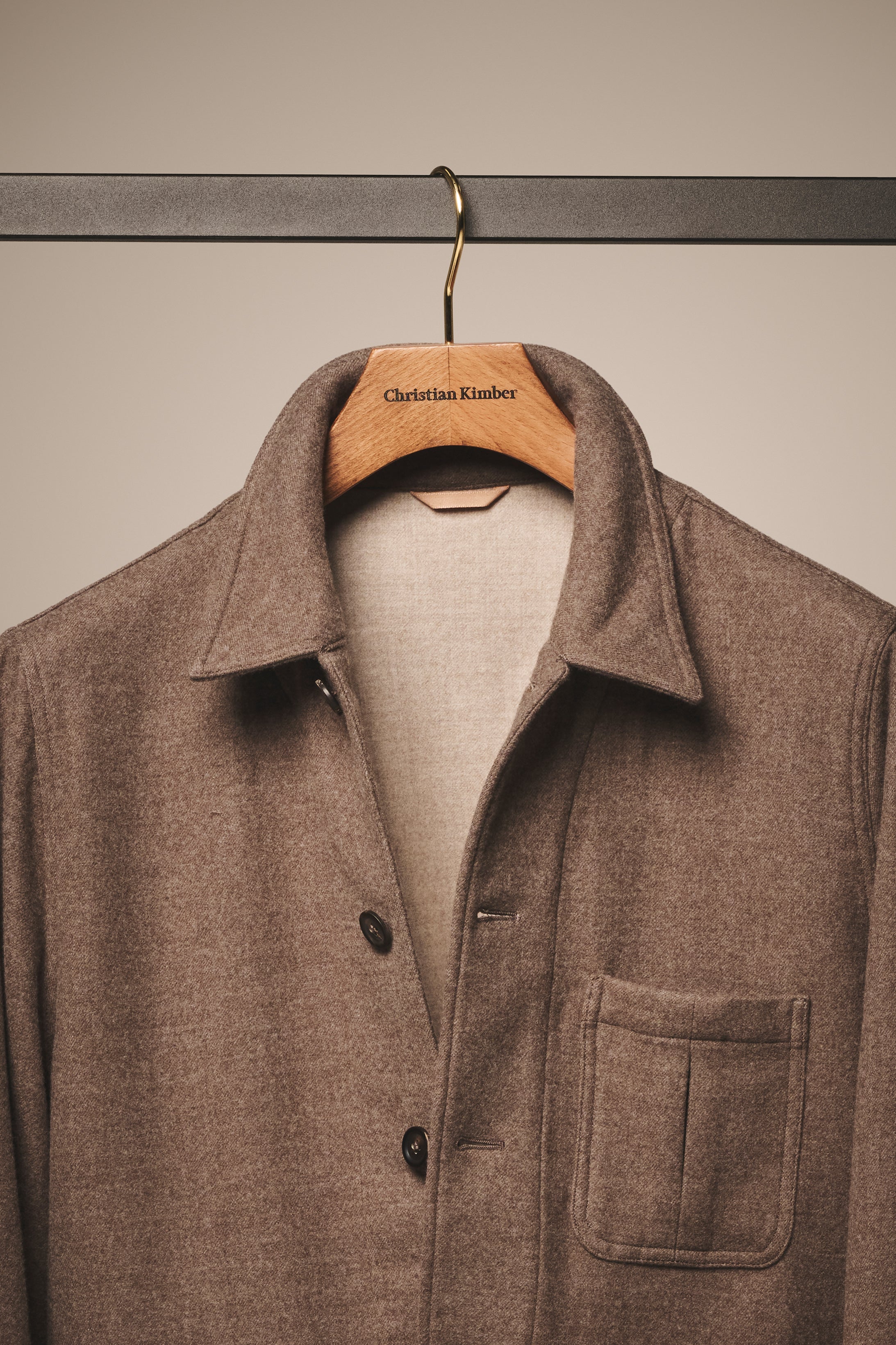 Fitzroy Chore Jacket - Double-Face Cashmere - Taupe/Sand