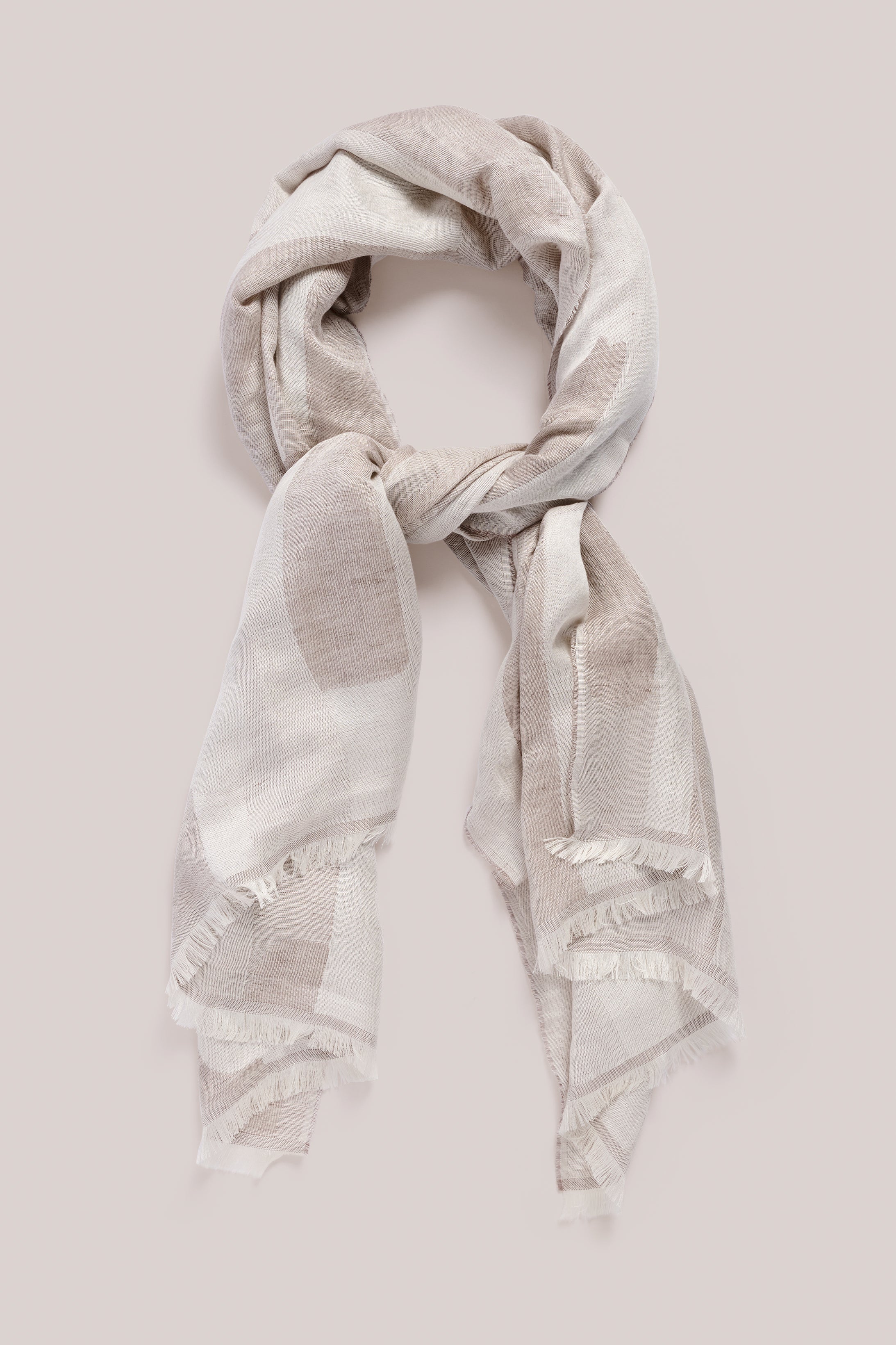 Shawl - Linen & Silk  - Soft White & Sand