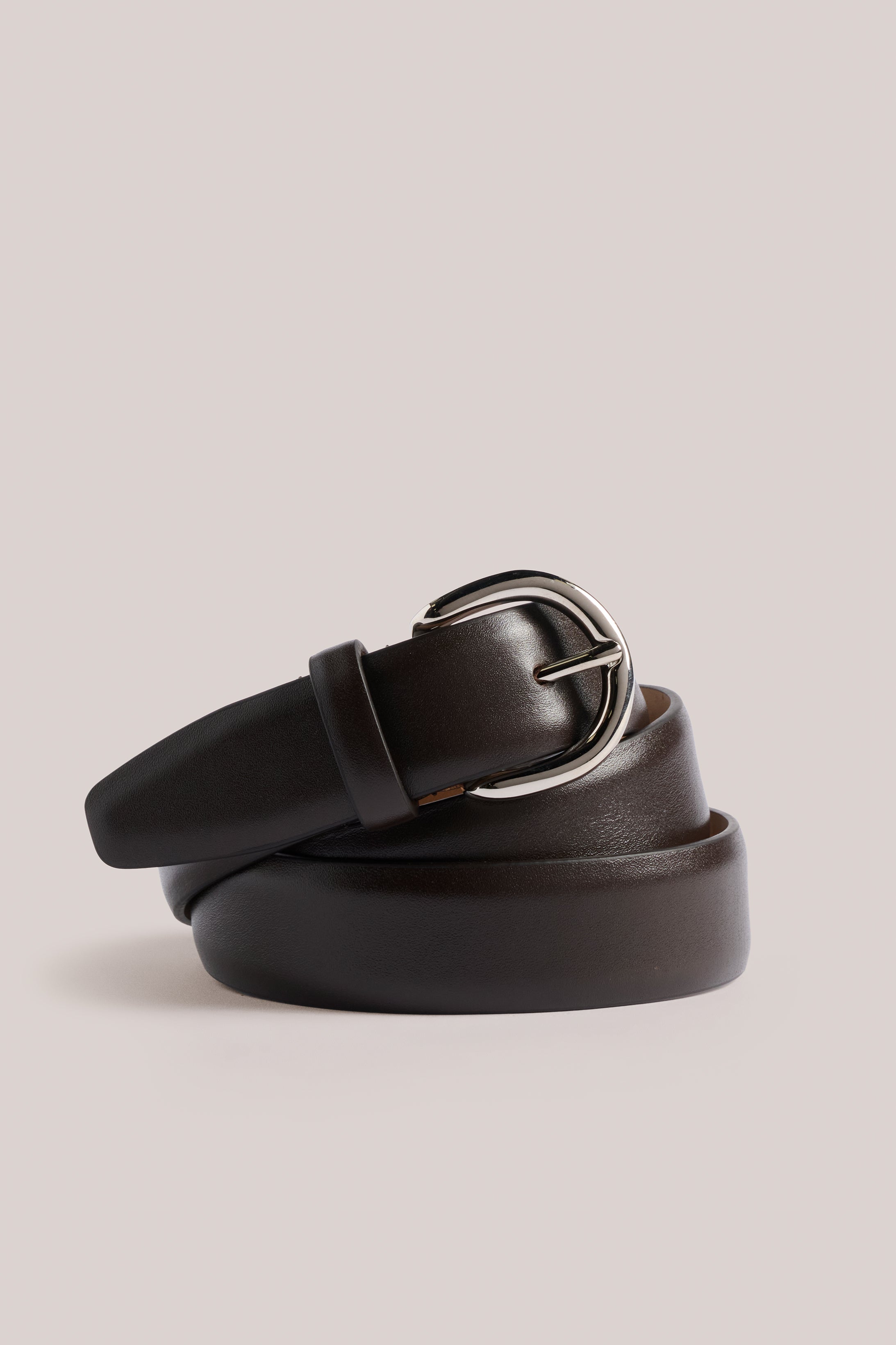 Classic Belt - Smooth Leather - Brown & Silver