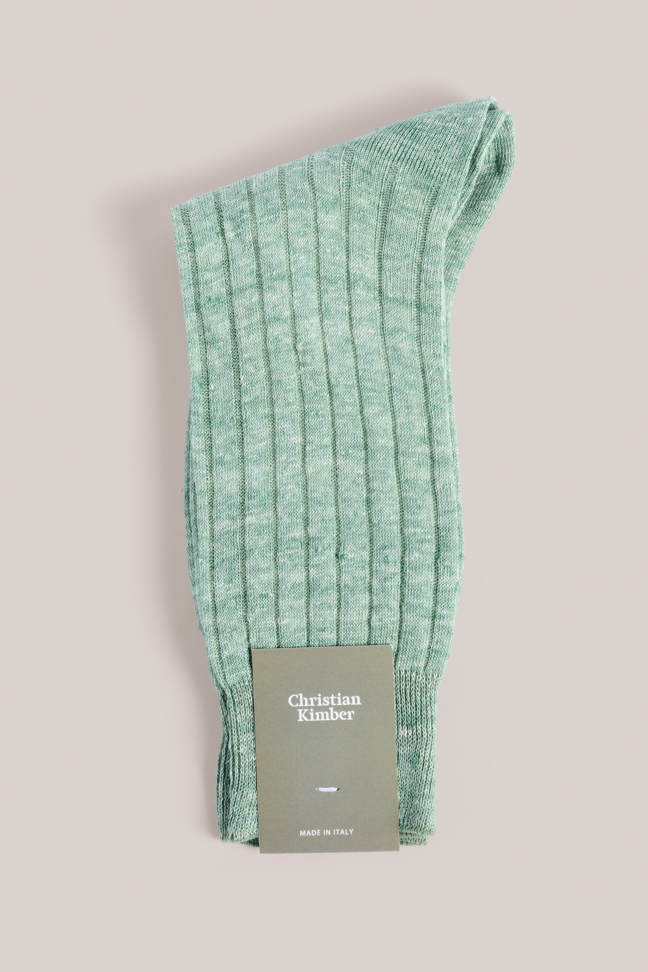 Premium Ribbed Socks - 100% Linen - Blue