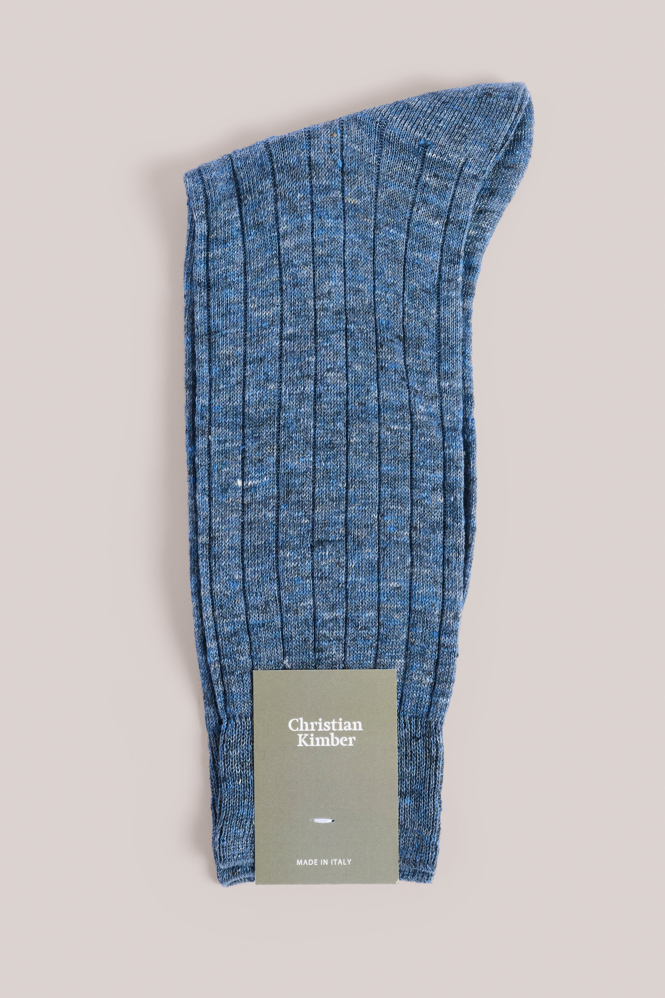 Premium Ribbed Socks - 100% Linen - Grey