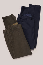 Soft Cotton Straight-Leg Chino - Brown Melange