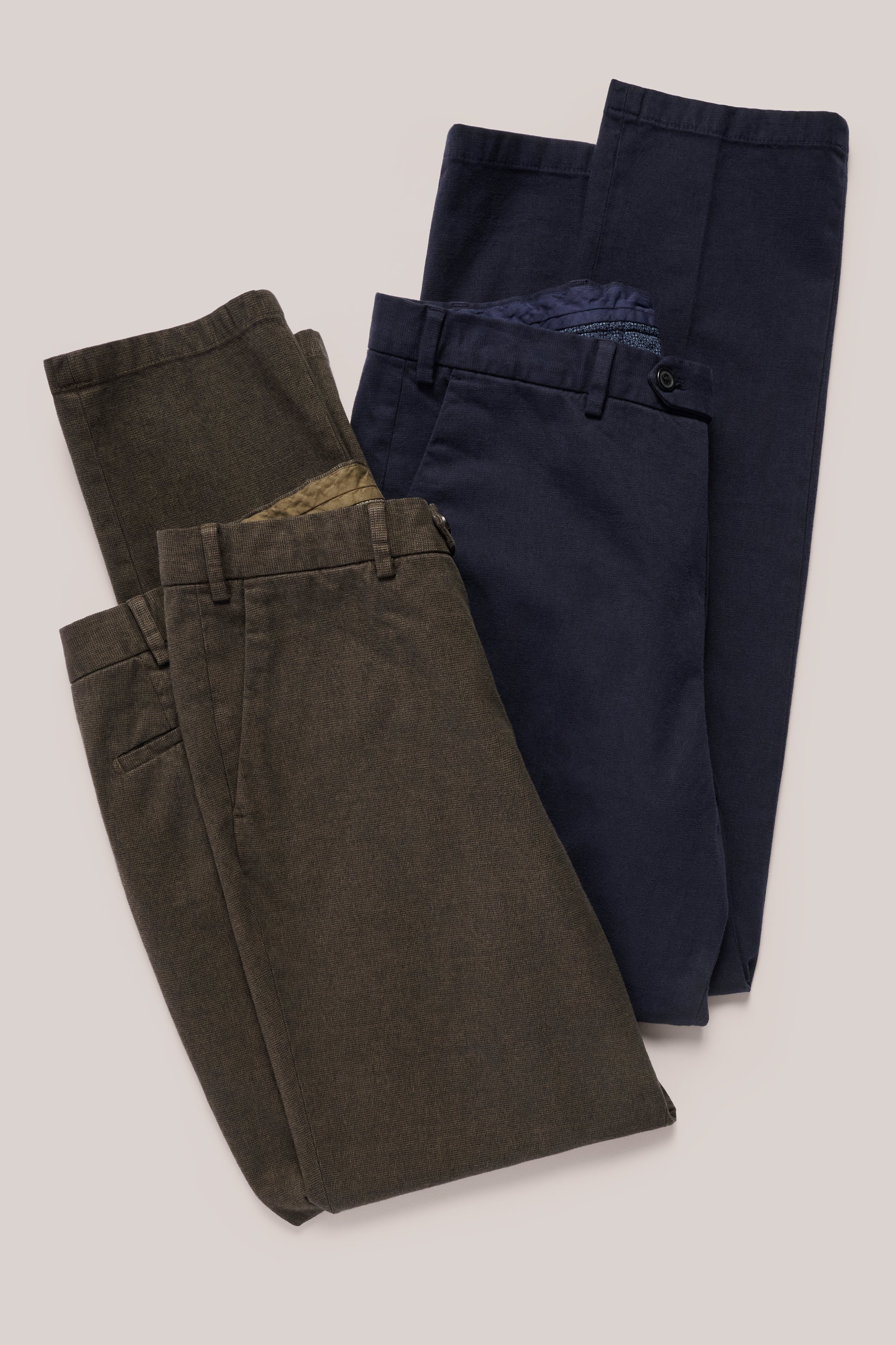 Soft Cotton Straight-Leg Chino - Brown Melange