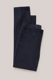 Soft Cotton Straight-Leg Chino - Navy Melange