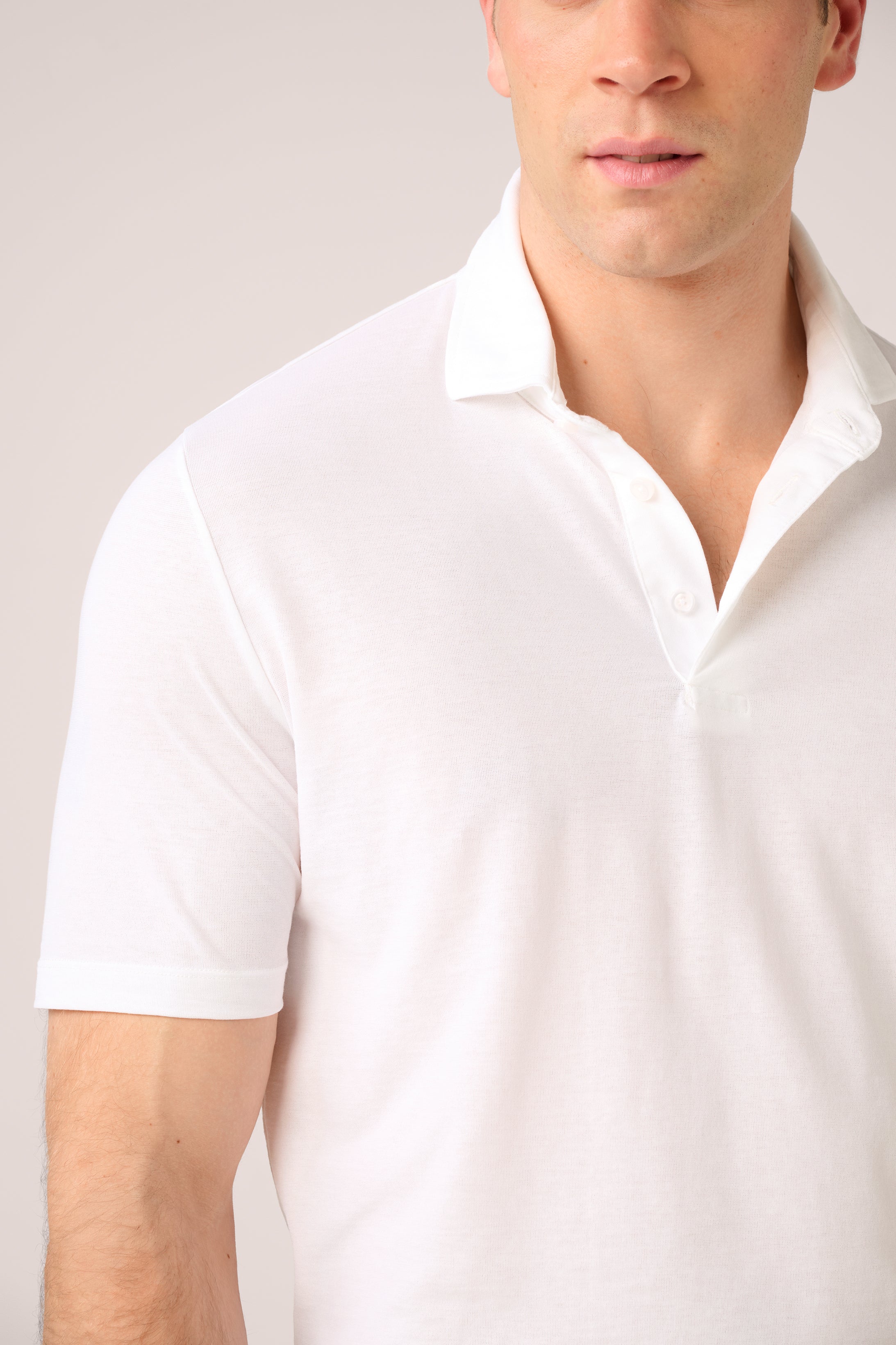 Short-Sleeved Polo - Ice Cotton - Optic White