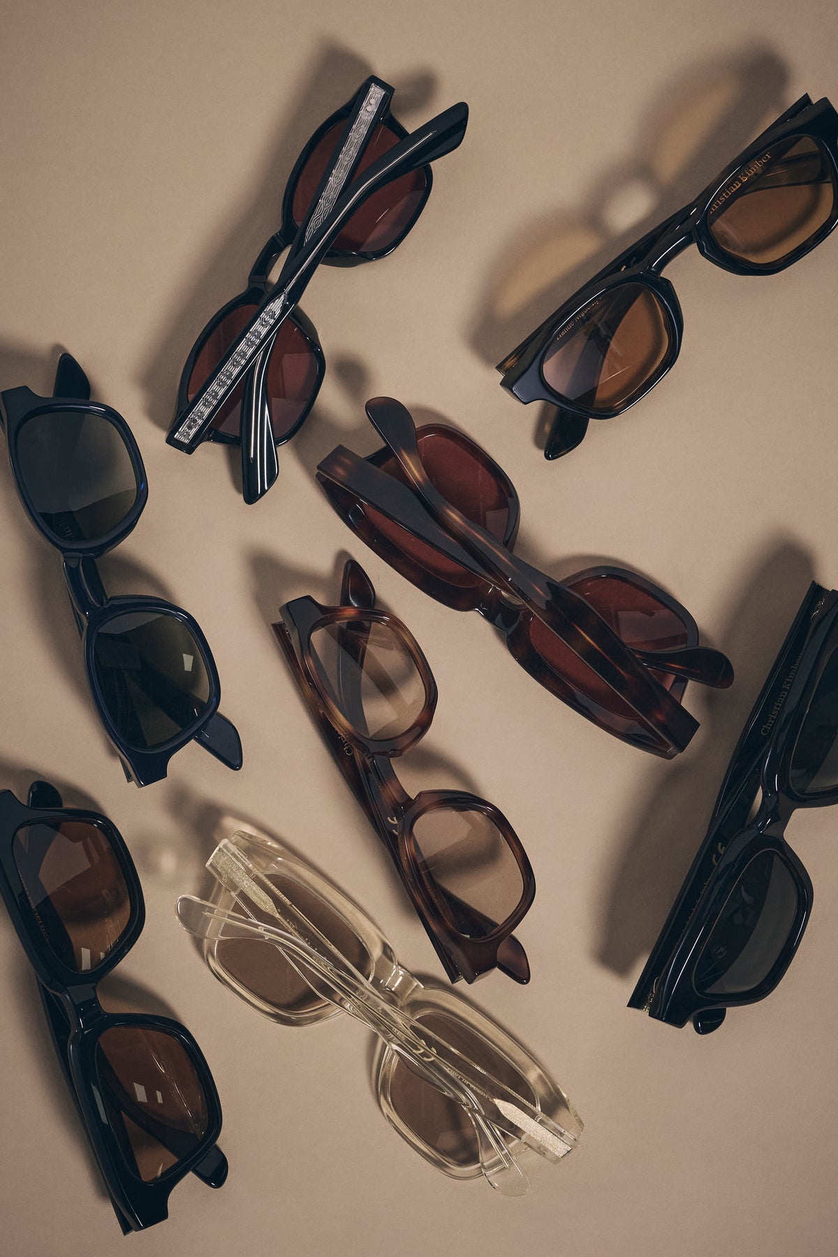 Kelsey Sunglasses - Italian Acetate - Translucent Champagne Lens & Brick Lens