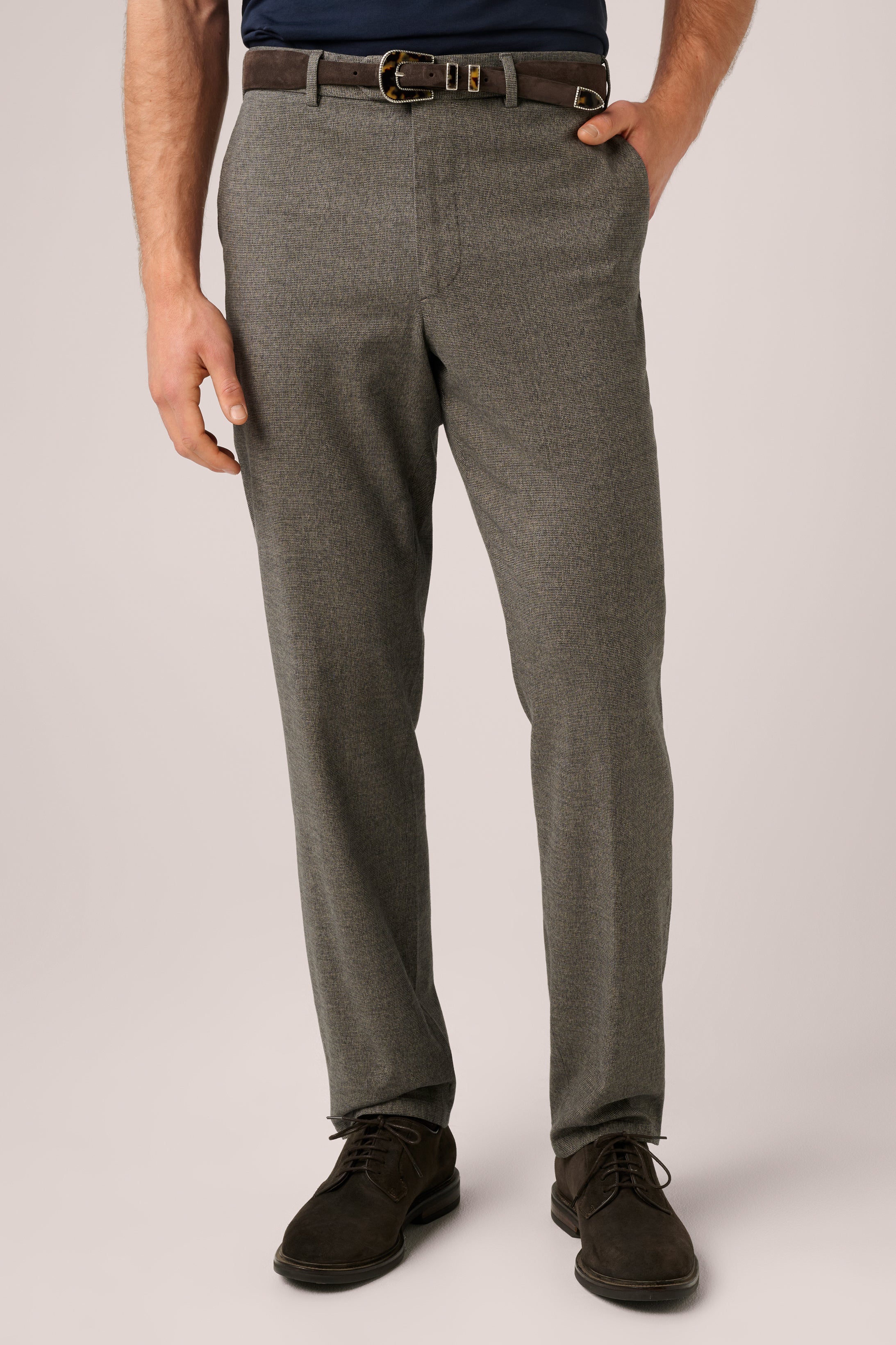 Super Soft Chino - Garment-Dyed Italian Cotton - Melange Stone