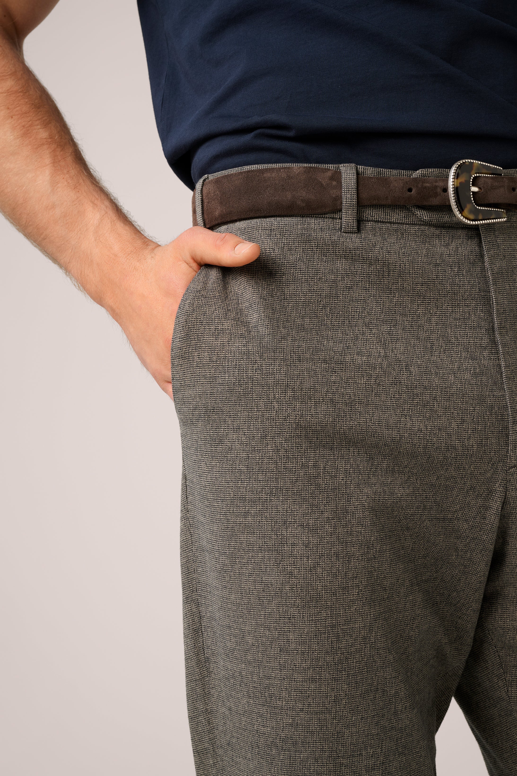 Super Soft Chino - Garment-Dyed Italian Cotton - Melange Stone