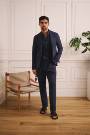 Somelos Striped Linen Shirt - Denim Dune - Pre Order