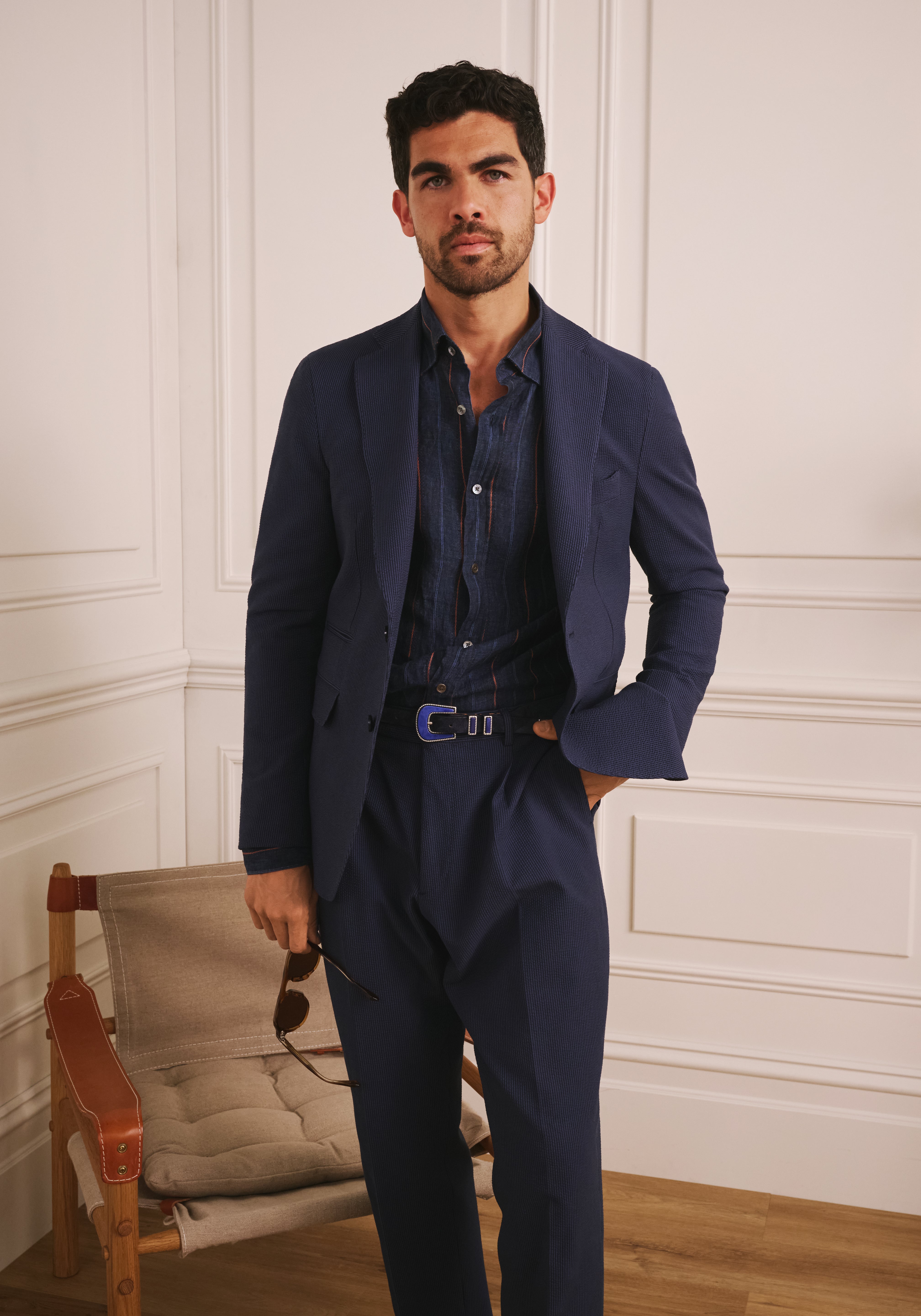 Architects Blazer - Navy Seersucker
