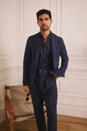 Somelos Striped Linen Shirt - Denim Dune - Pre Order