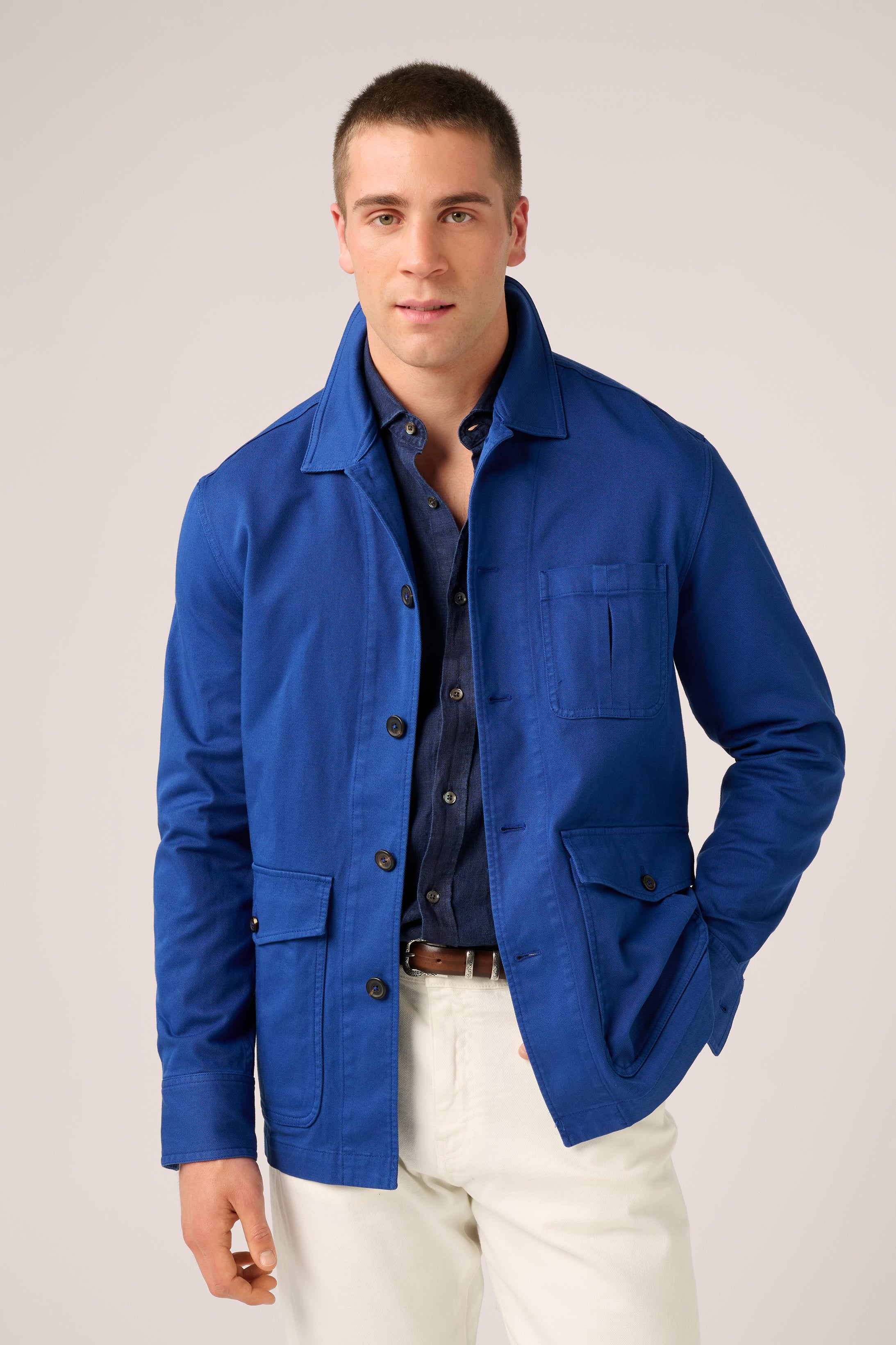 Fitzroy Chore Jacket - Garment-Dyed Cotton - Aegean Blue (PRE-ORDER)
