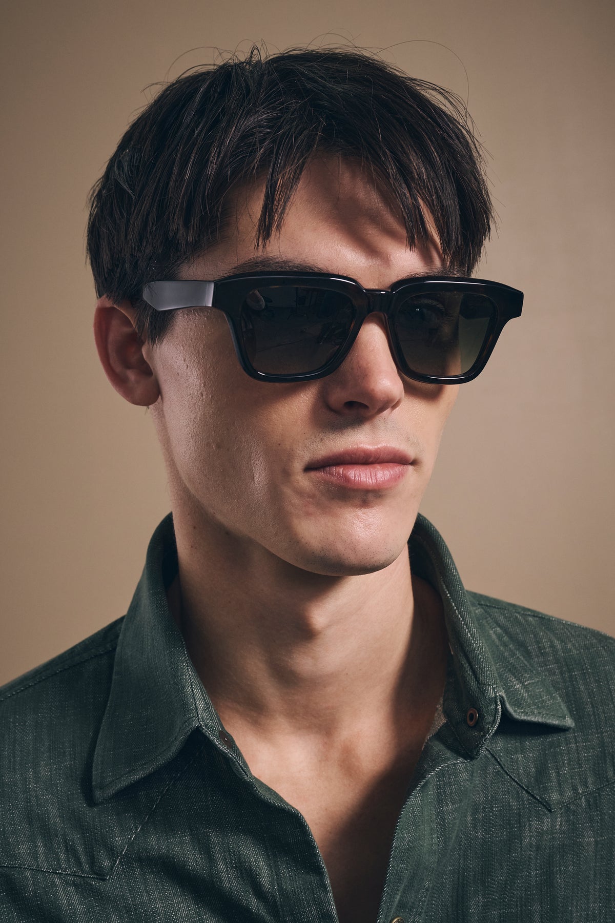 Kelsey Sunglasses - Italian Acetate - Dark Tortoiseshell Frame & Black Lens