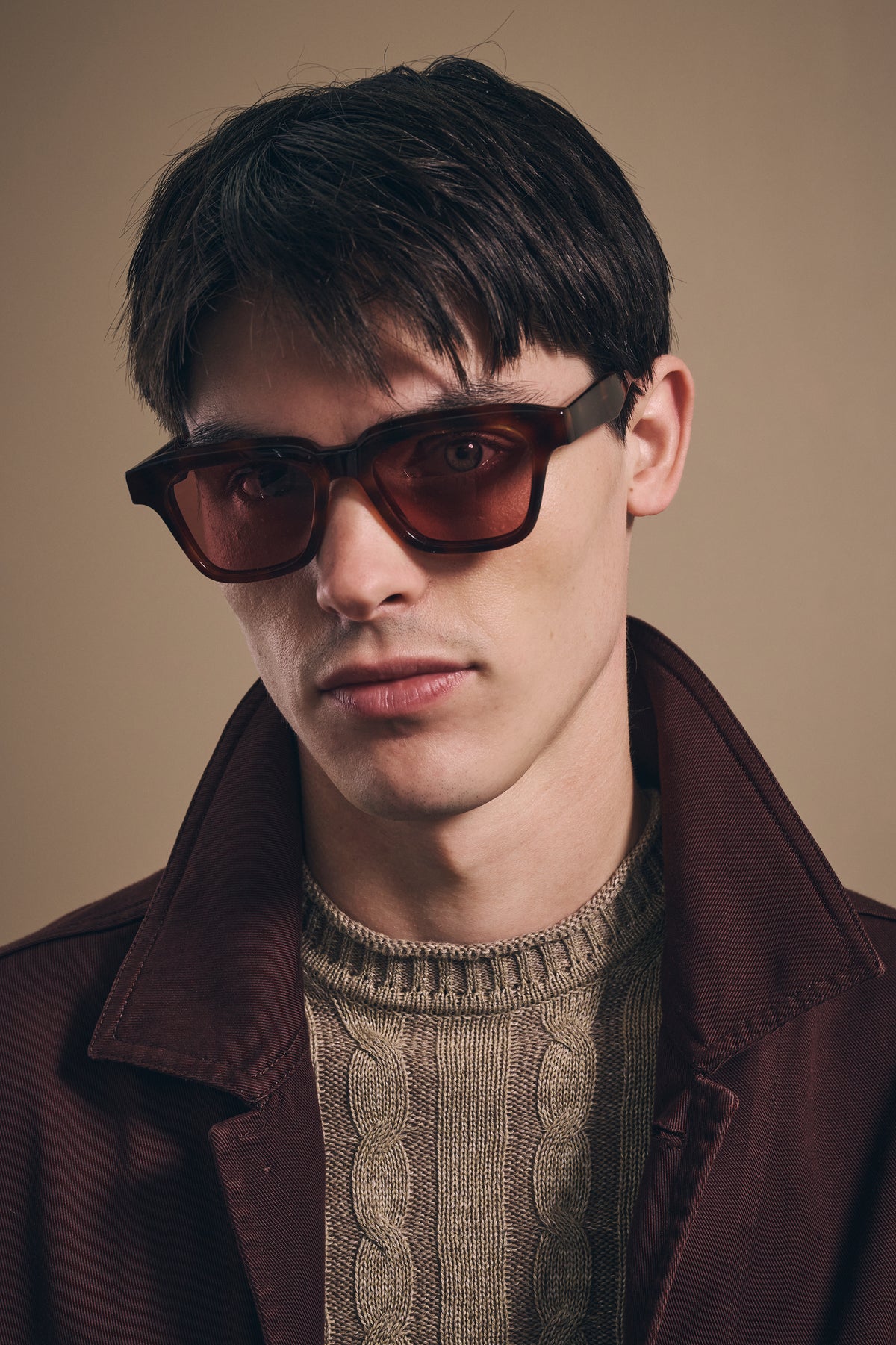 Kelsey Sunglasses - Italian Acetate - Tortoiseshell Frame & Brick Lens