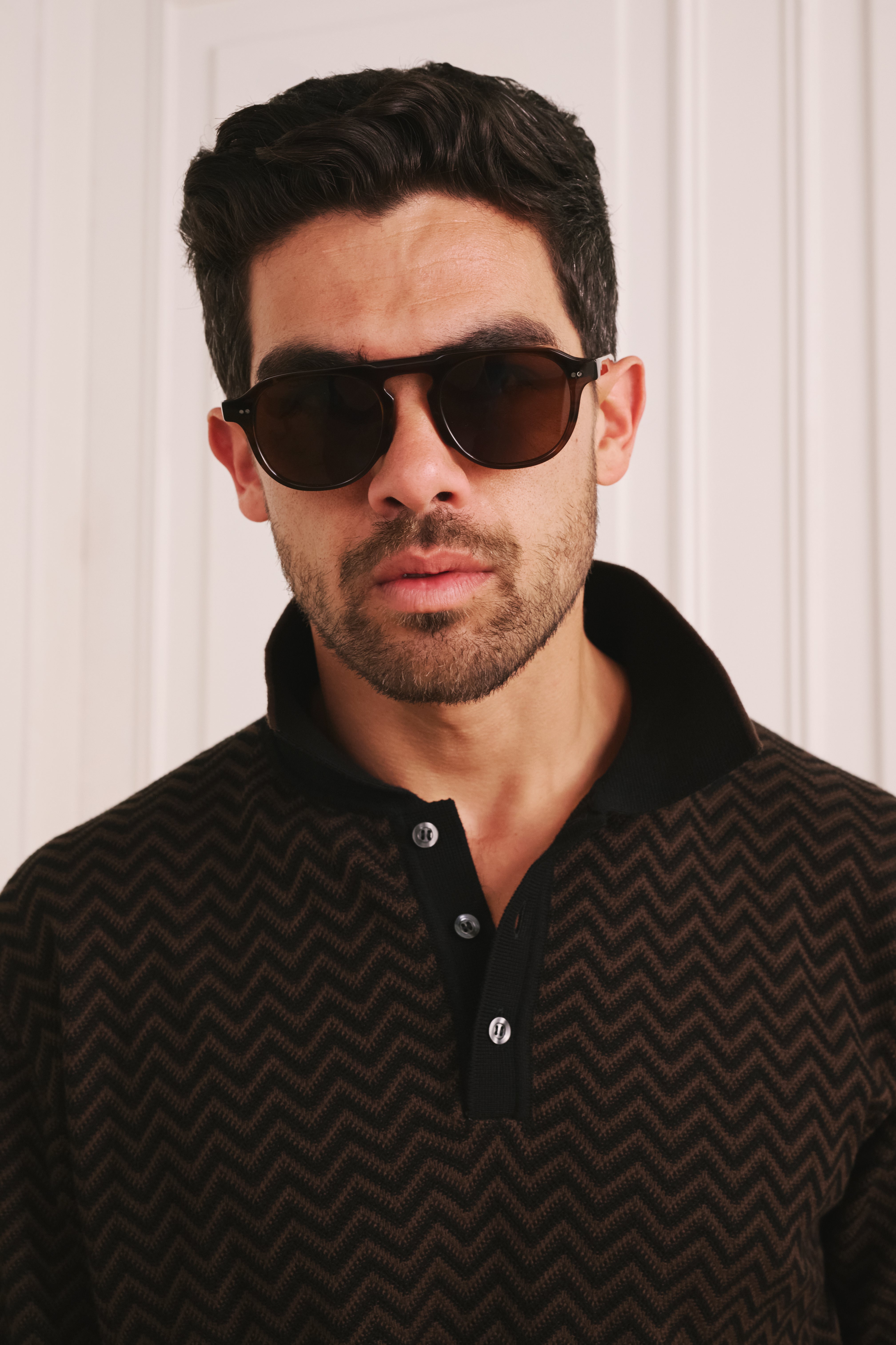 Airey's Aviator Sunglasses - Tortoiseshell Frame / Brown Lens