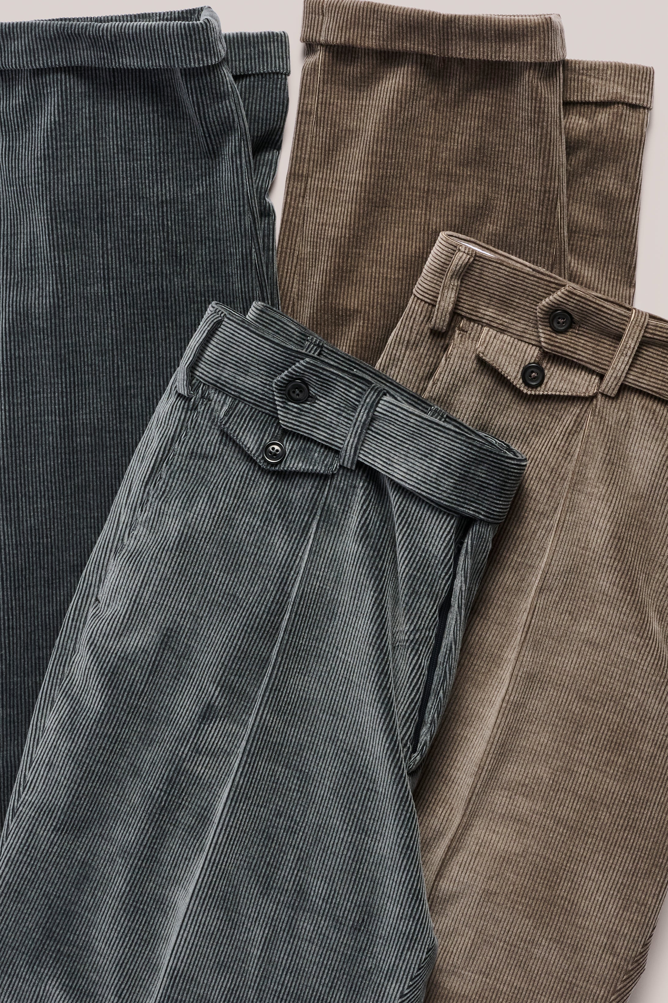 Italian Corduroy Gurkha Trouser - Slate