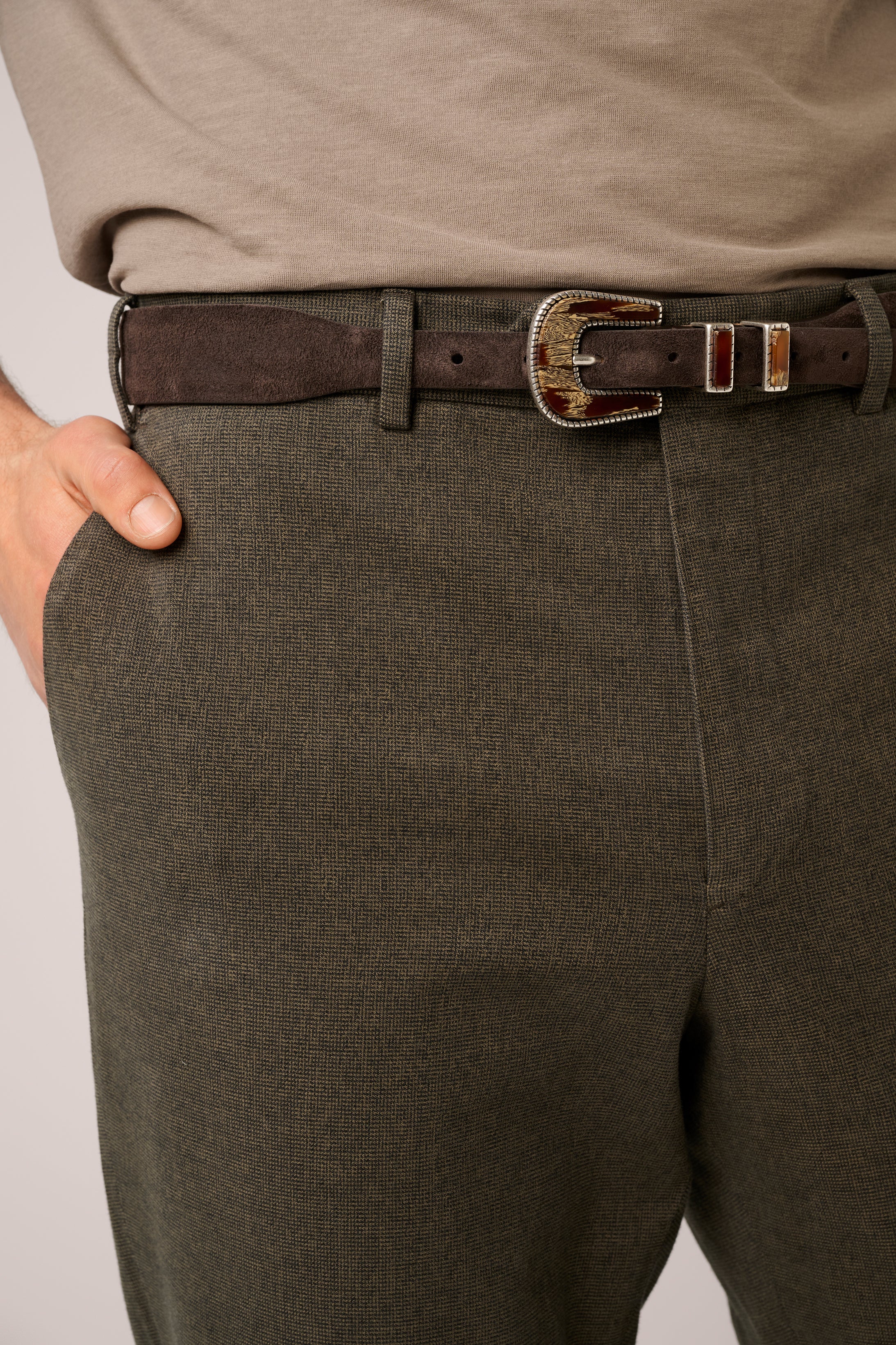 Super Soft Chino - Garment-Dyed Italian Cotton - Melange Chocolate Brown