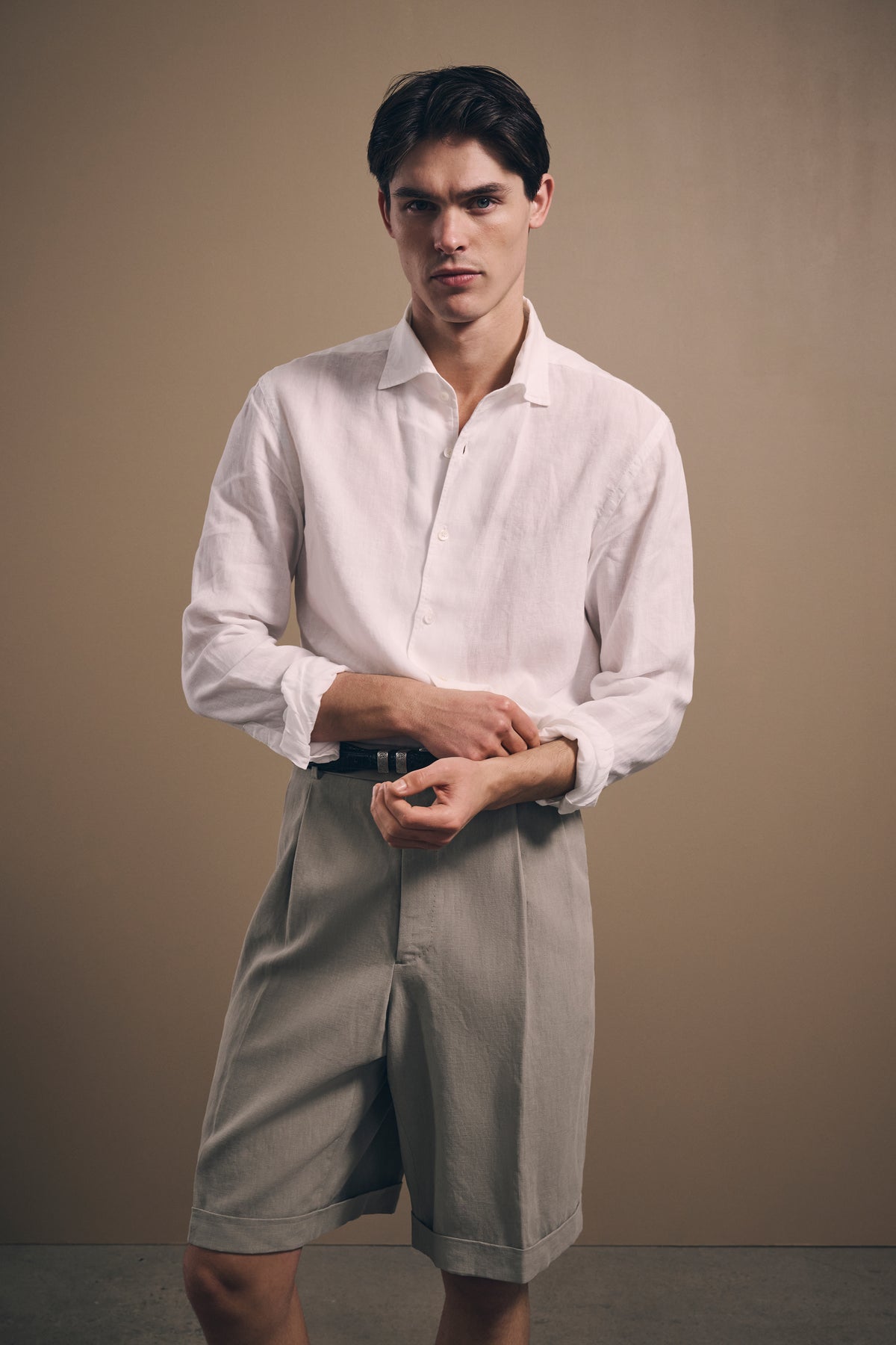 Garment-Dyed Shirt - Italian Linen Shirt - White