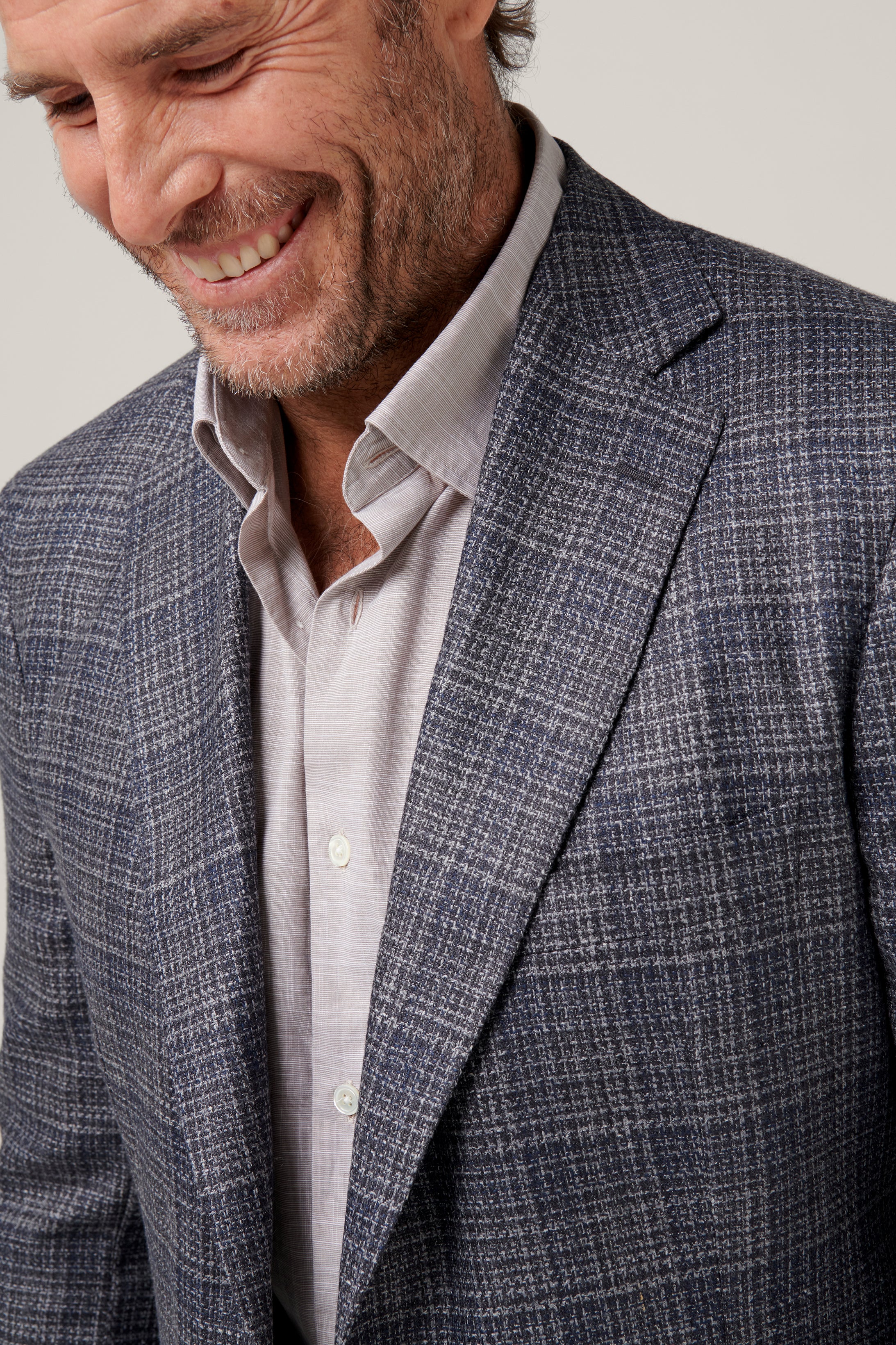 Italian Blazer - Wool/Silk - Melange Charcoal
