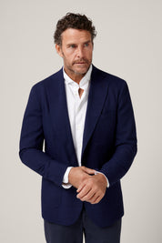 Apollo Deconstructed Hopsack Blazer - Wool - Melange Blue