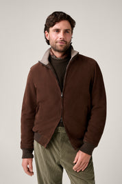 Coldstream Quilted Suede Bomber - Chocolate Suede