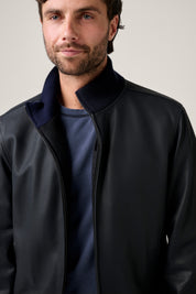 Coldstream Quilted Bomber - Navy leather