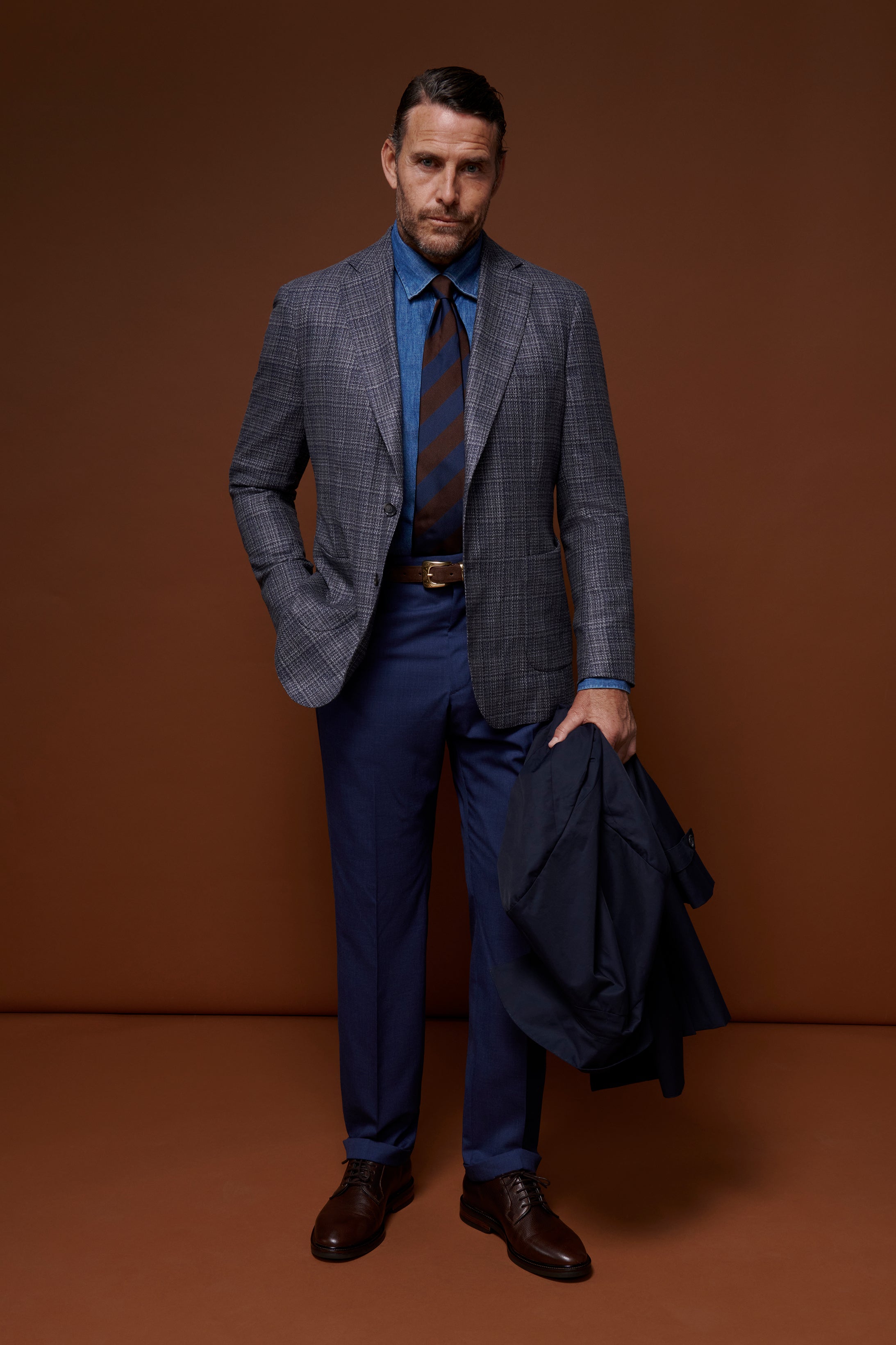 Italian Blazer - Wool/Silk - Melange Charcoal