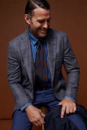 Italian Blazer Wool Silk - Melange Charcoal