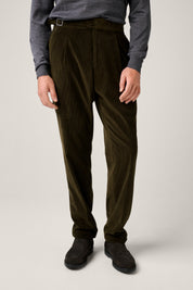 Italian Corduroy Gurkha Trouser - Forrest Green