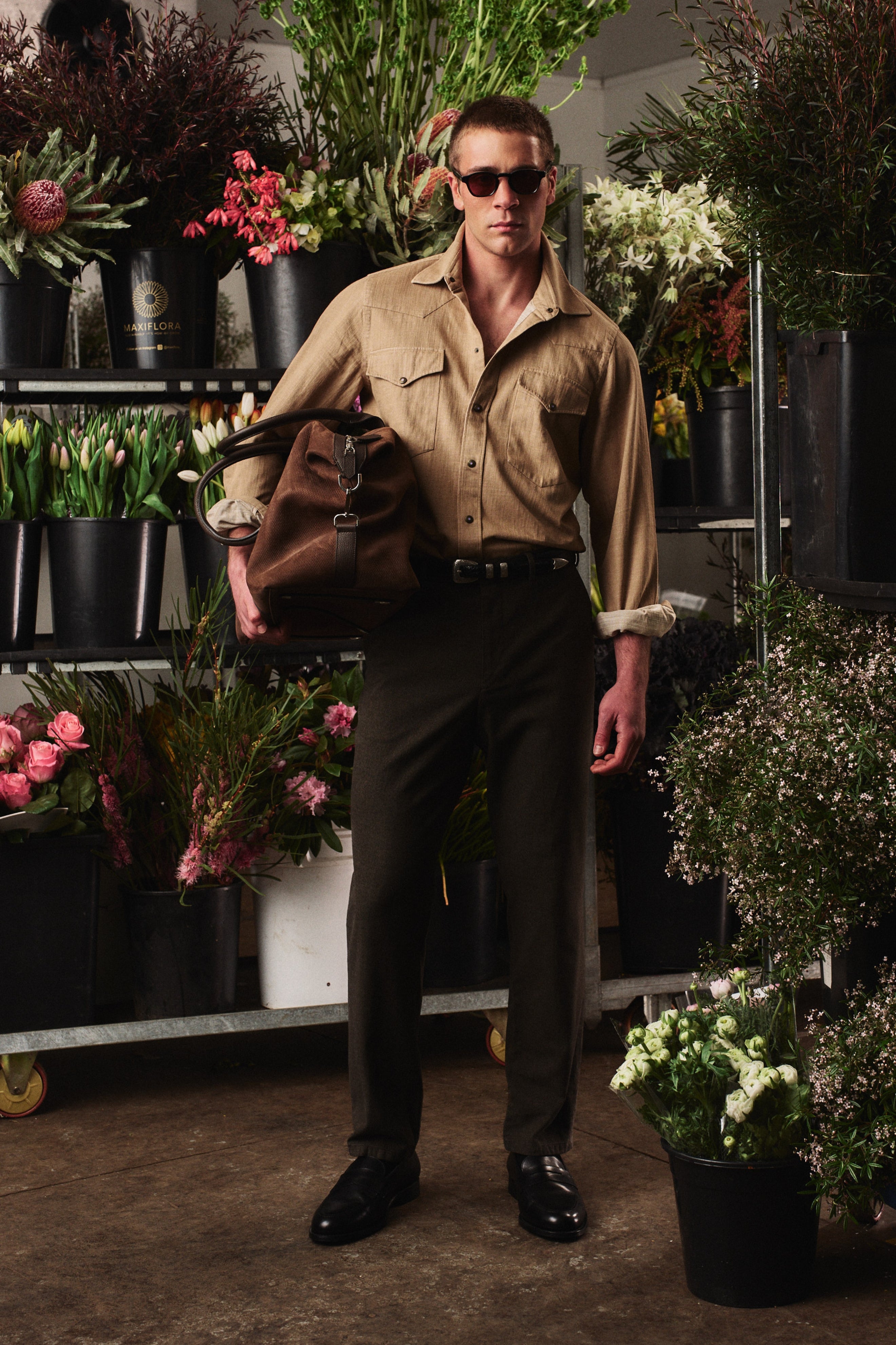 Naples Western Shirt - Italian Denim - Washed Sand