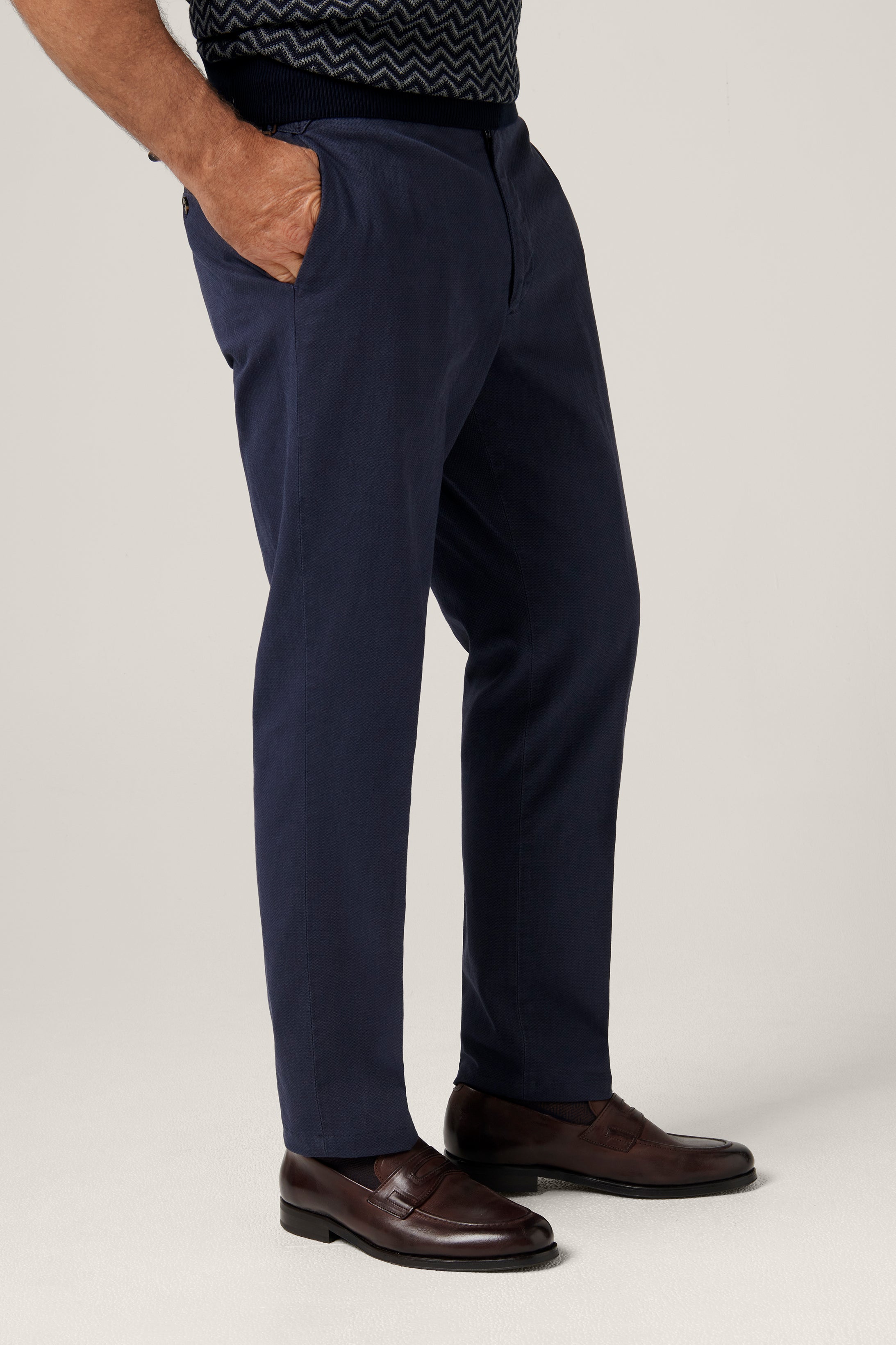 Italian Melange Chino - Navy