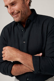 Evening Linen Shirt - Black