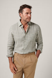 Bronte Italian Linen - Green Check - Restocked
